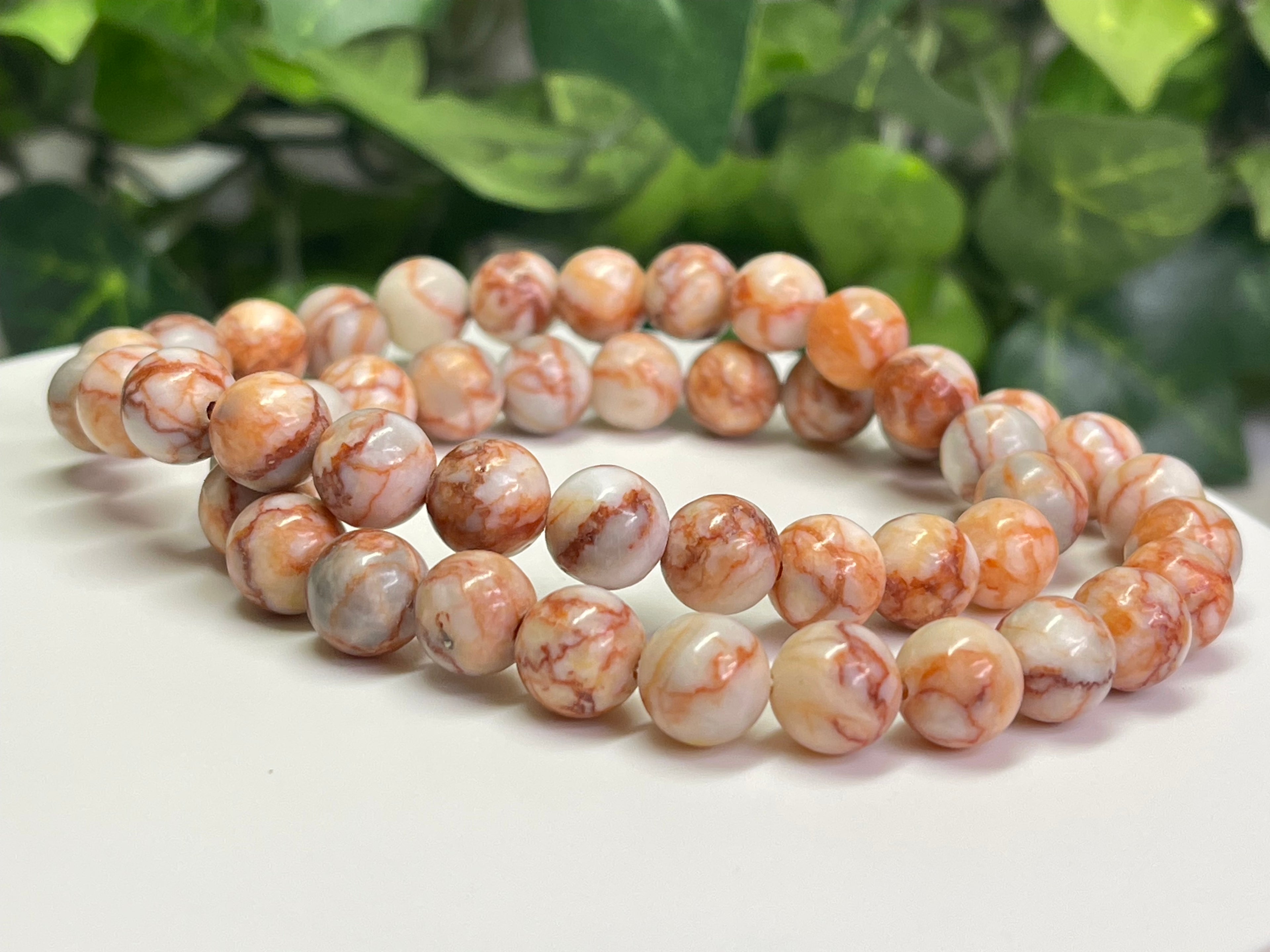Red Network Jasper 8mm Beaded Bracelet