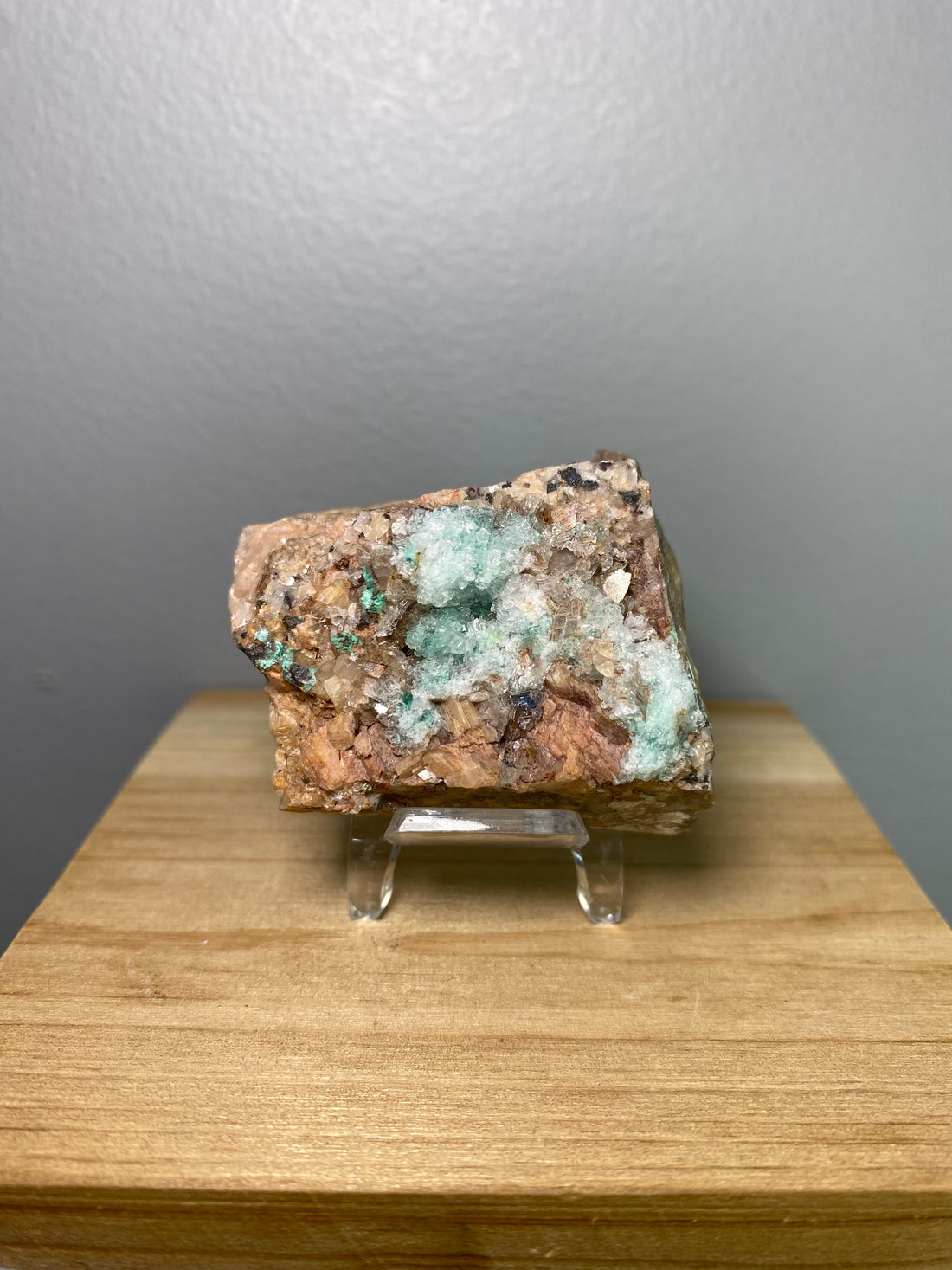 Rosasite With Selenite from Morrocco