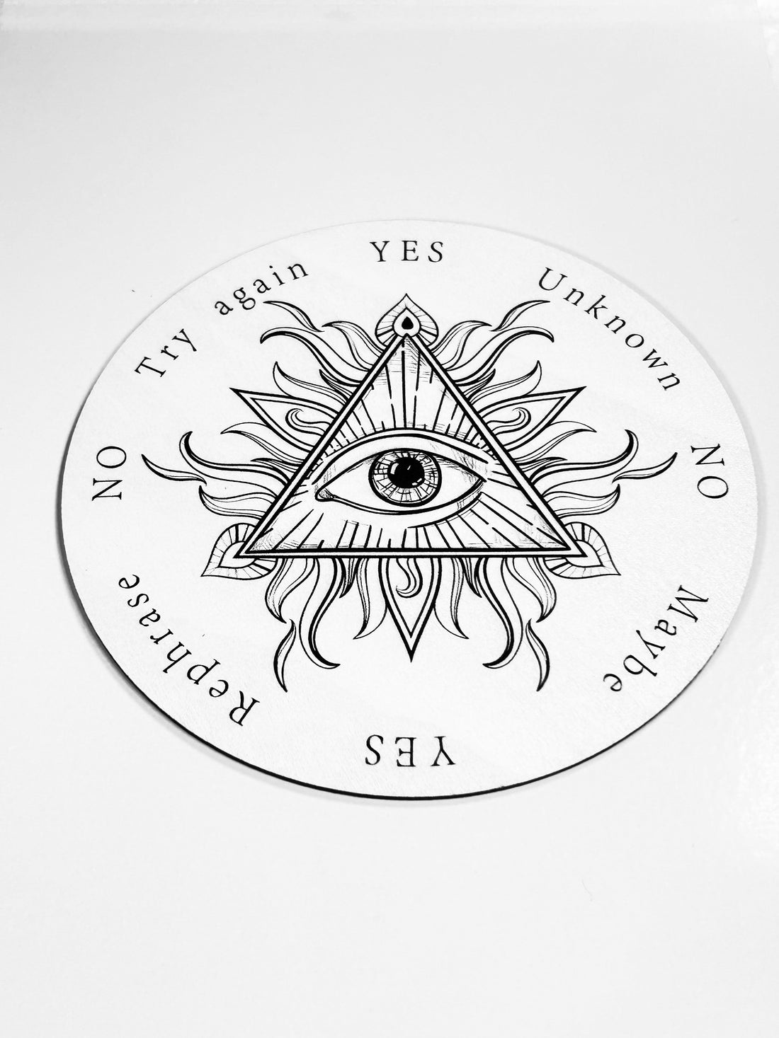 Pyramid Evil Eye Pendulum Board, Double Sided. 6"