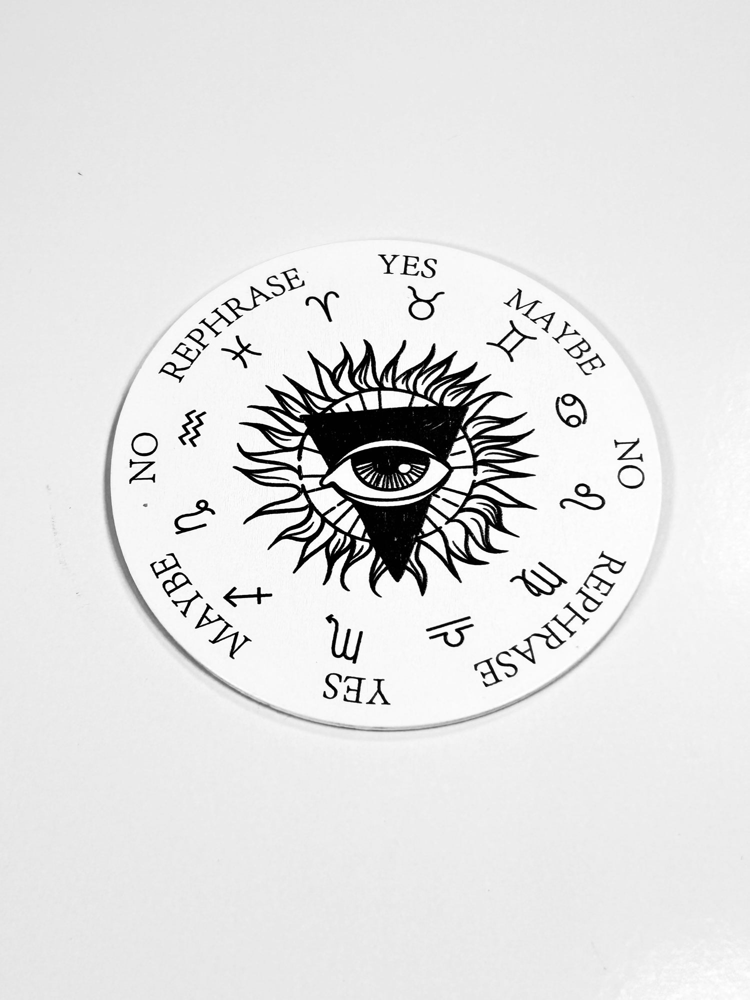 Small Pyramid Evil Eye Pendulum Board, Double Sided. 4"