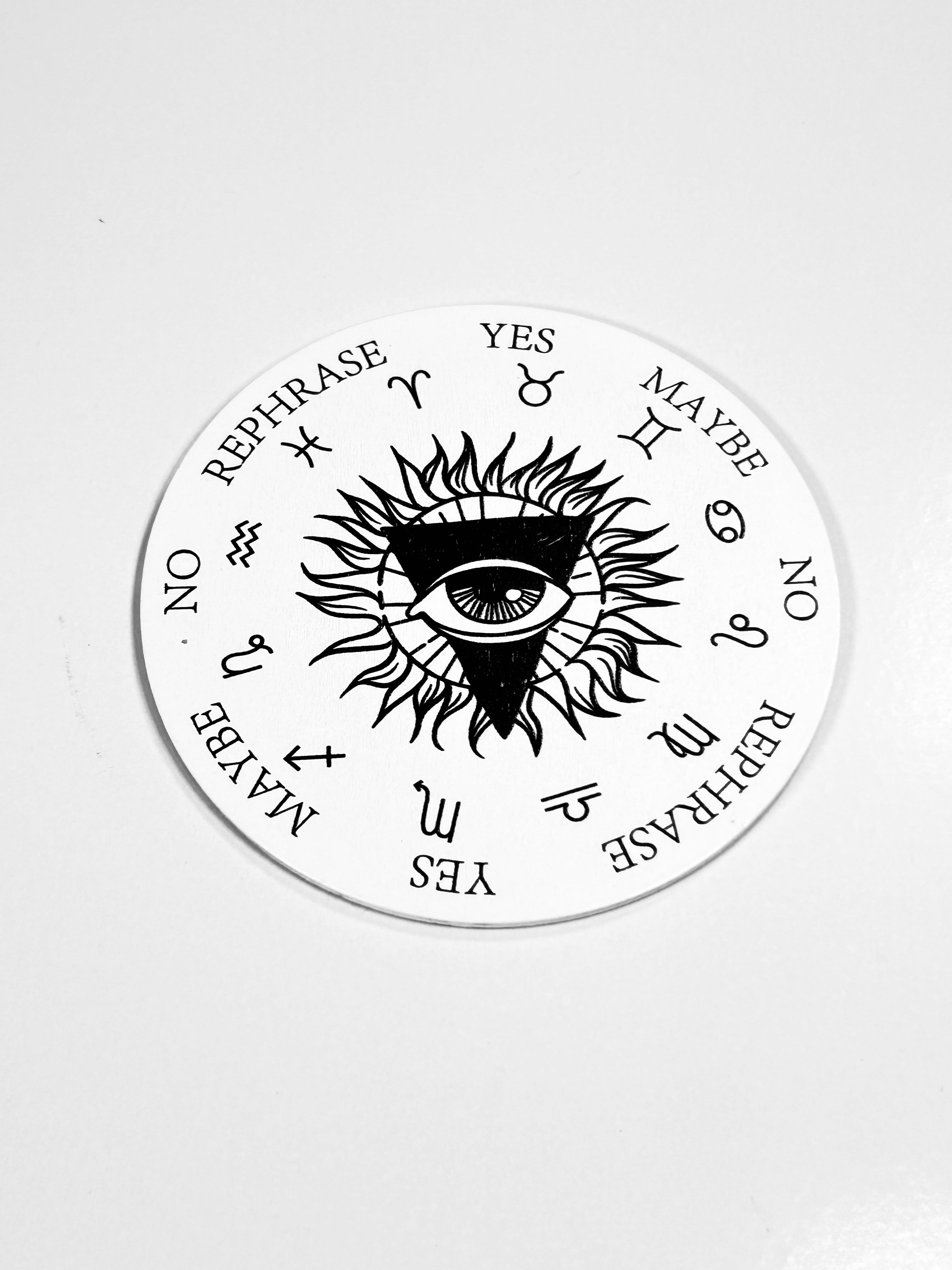 Small Pyramid Evil Eye Pendulum Board, Double Sided. 4"