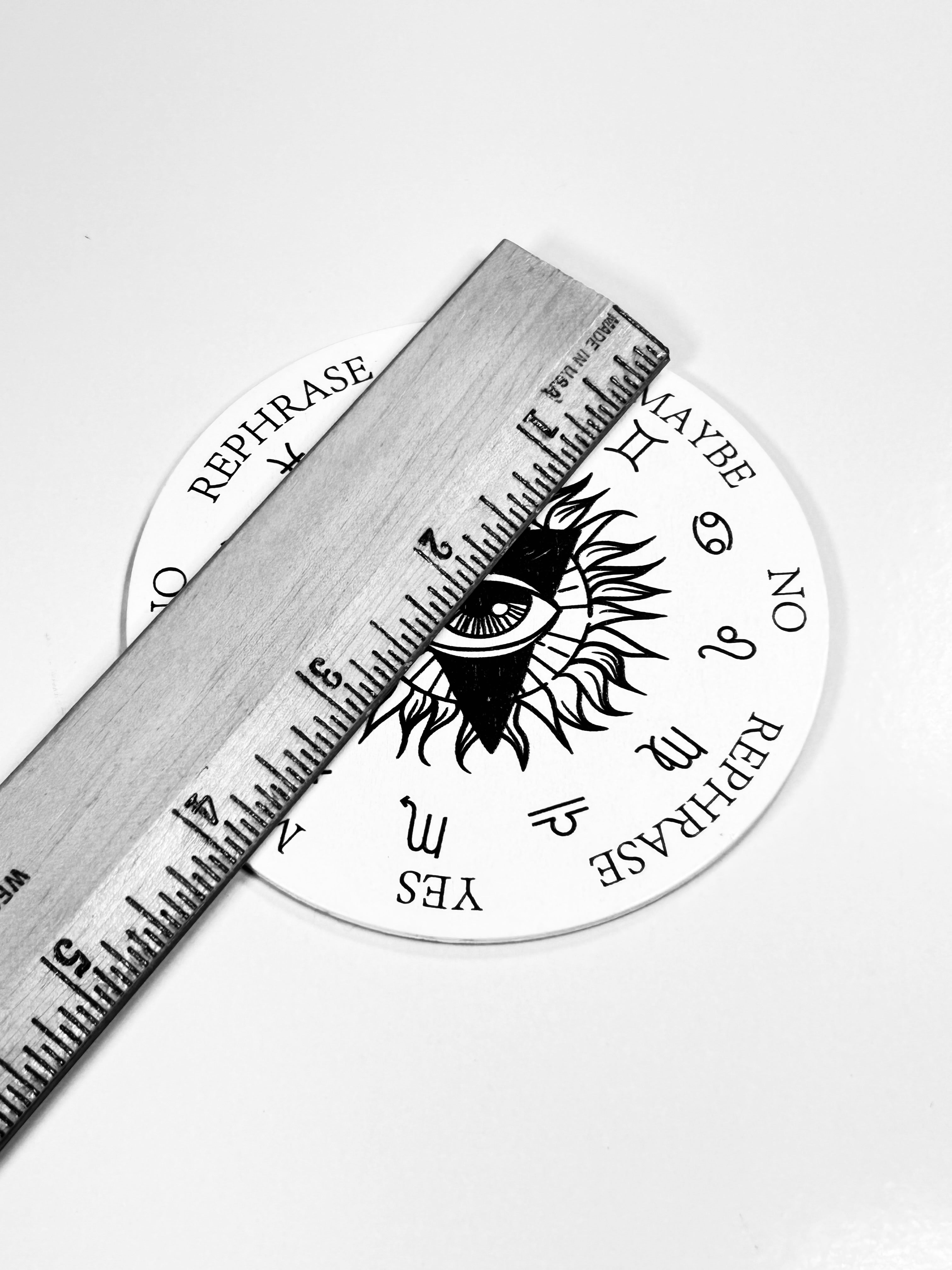 Small Pyramid Evil Eye Pendulum Board, Double Sided. 4"