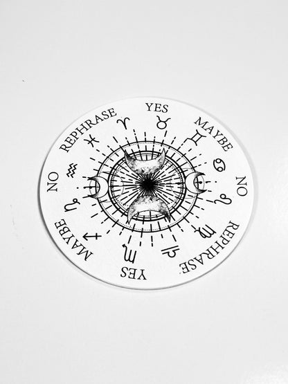 Small Moon &amp; Zodiac Pendulum Board, Double Sided. 4"
