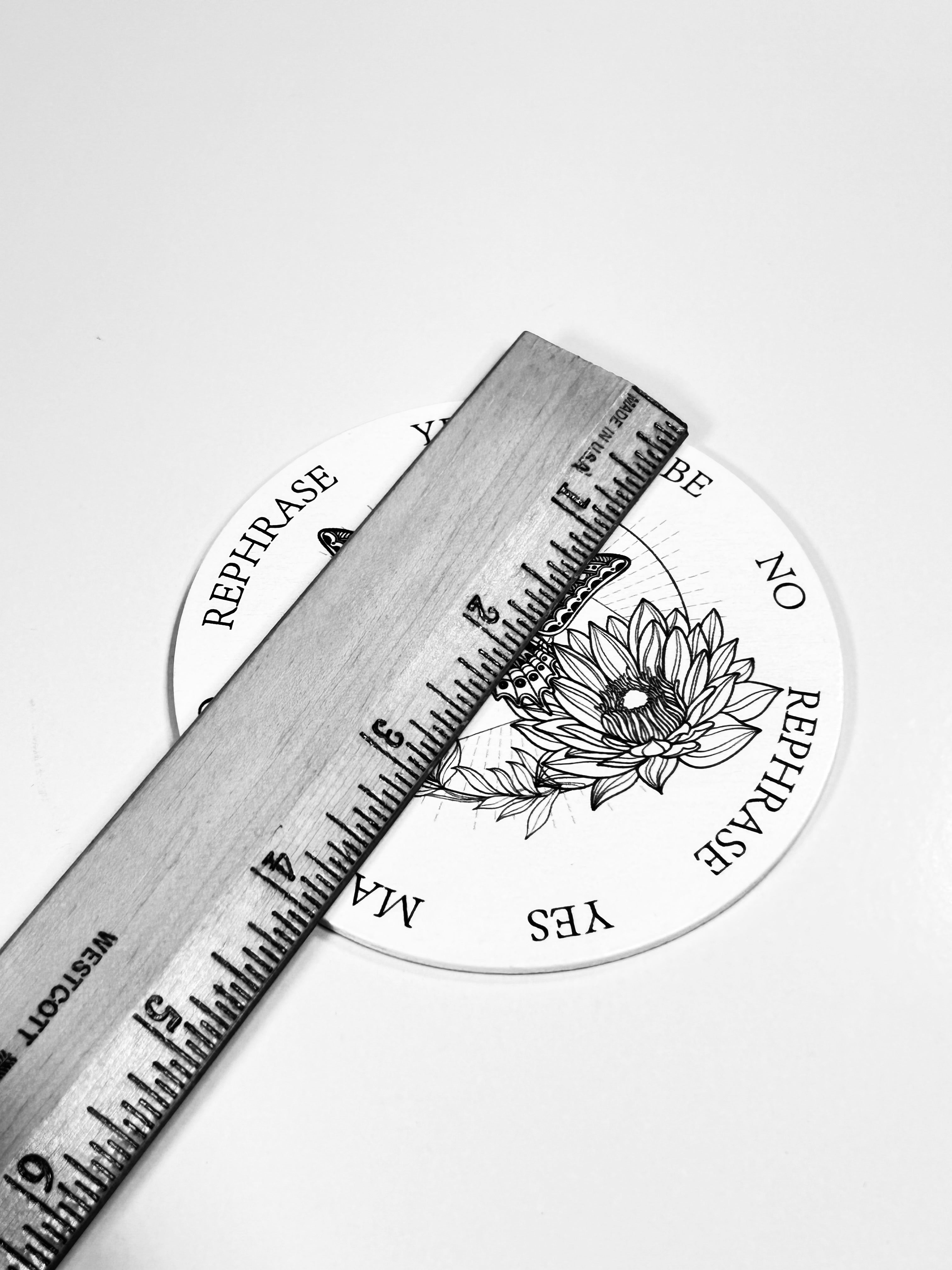Small Lotus &amp; Butterfly Pendulum Board, Double Sided. 4"