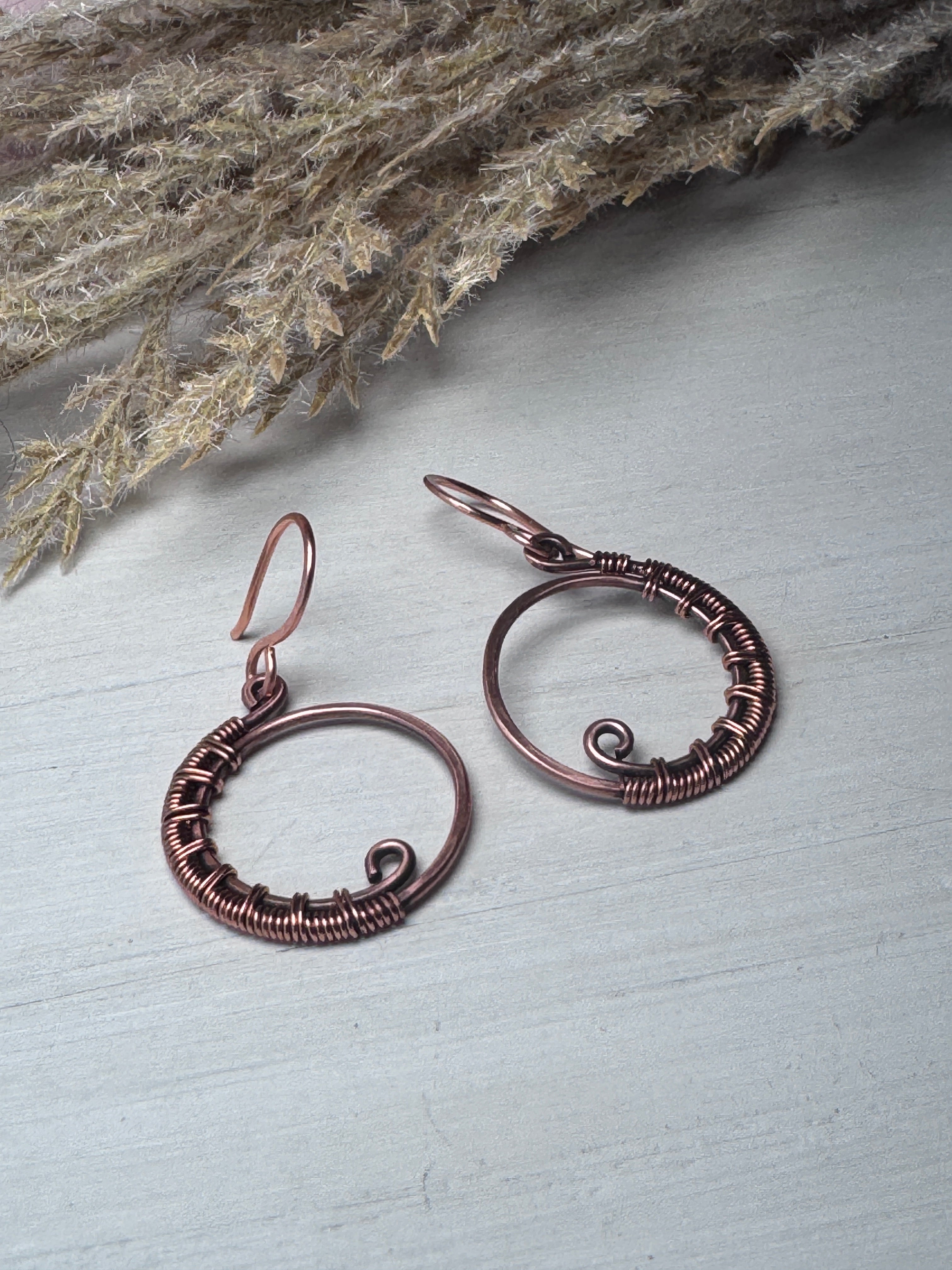 Minimalist Copper Hoop Earrings