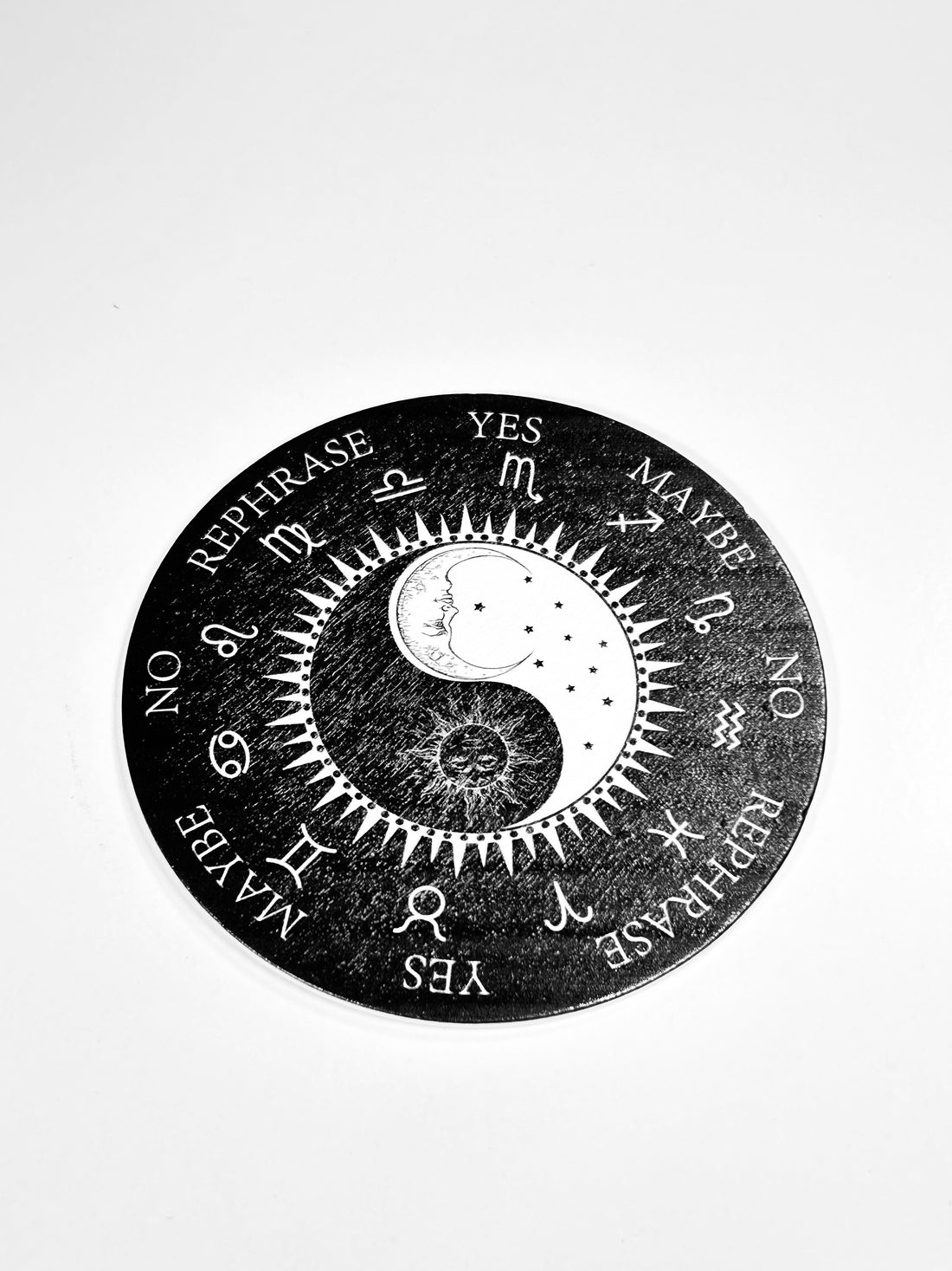 Small Moon &amp; Sun Yin Yang Pendulum Board, Double Sided. 4"