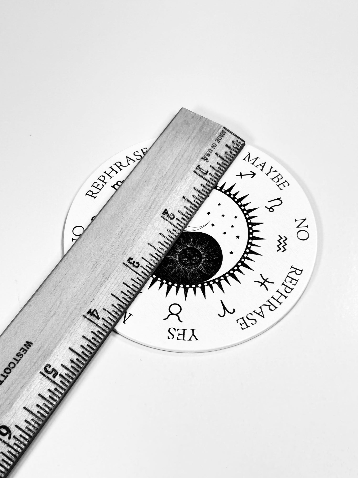 Small Moon &amp; Sun Yin Yang Pendulum Board, Double Sided. 4"