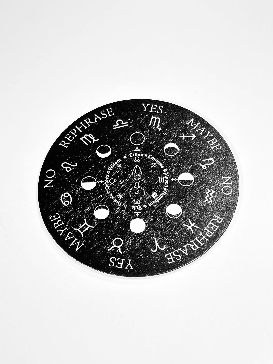 Small Moon &amp; Zodiac Pendulum Board, Double Sided. 4"