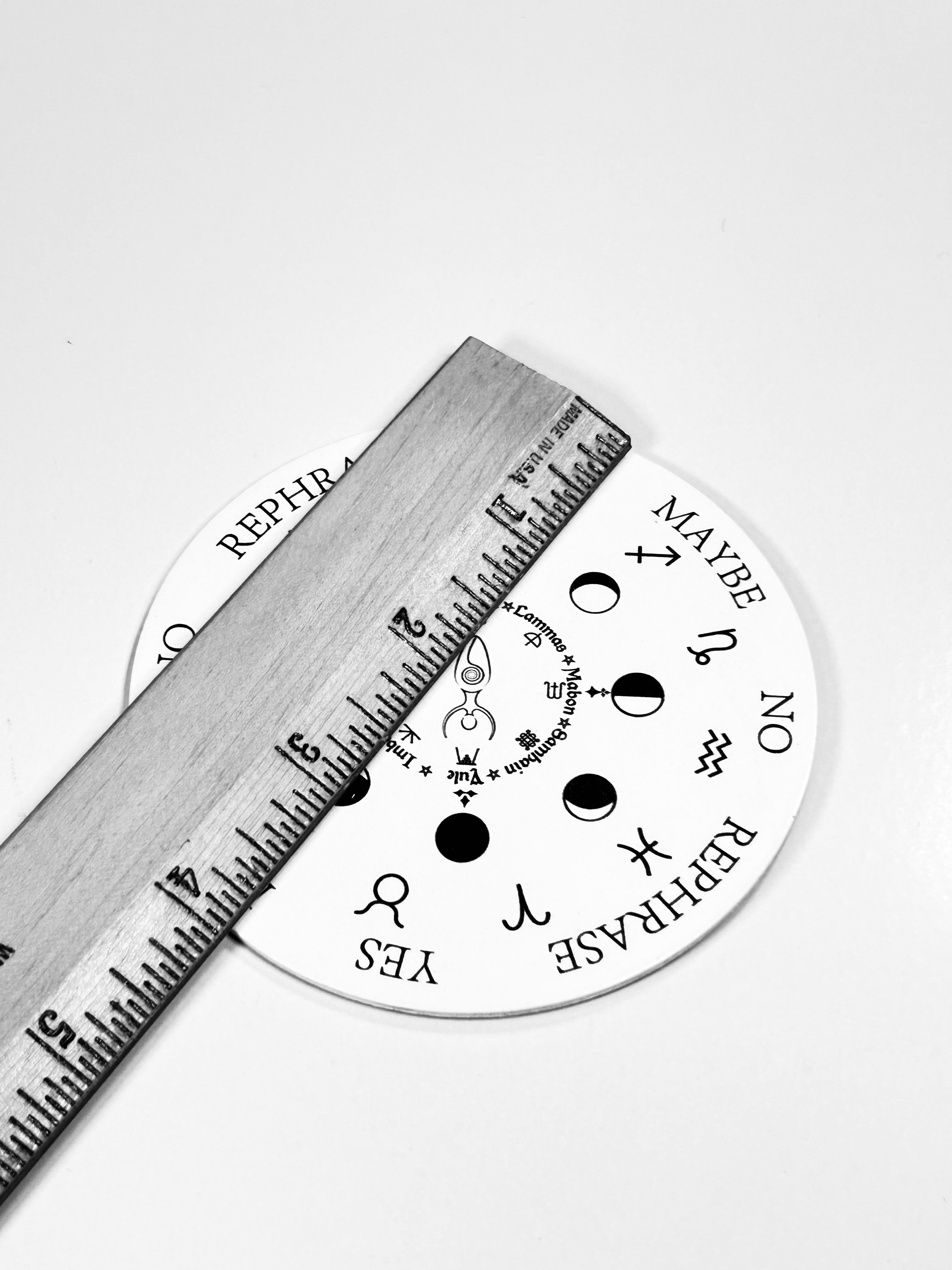 Small Moon &amp; Zodiac Pendulum Board, Double Sided. 4"