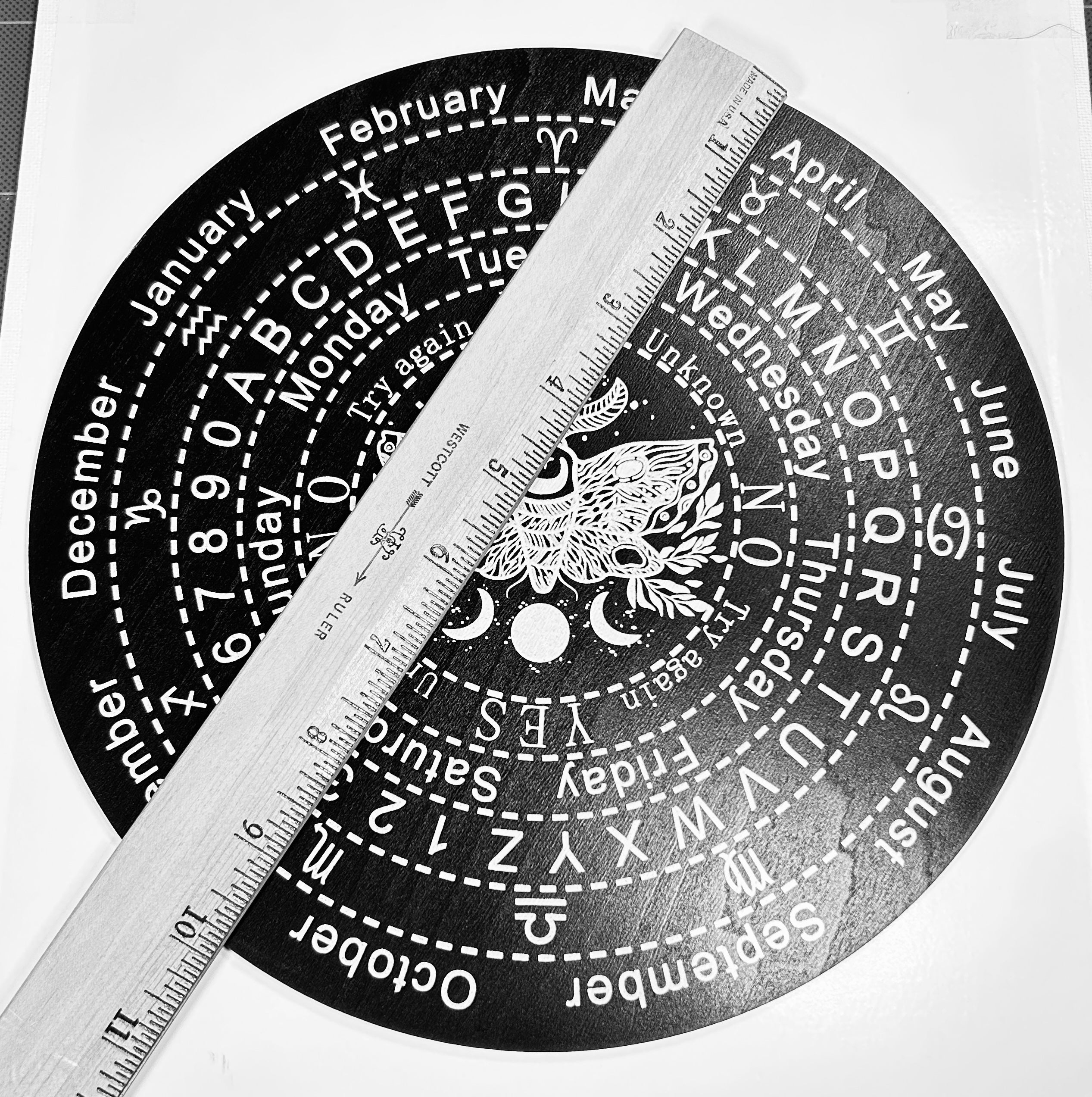 Large Death Head Moth Pendulum Board, One Sided. 10"