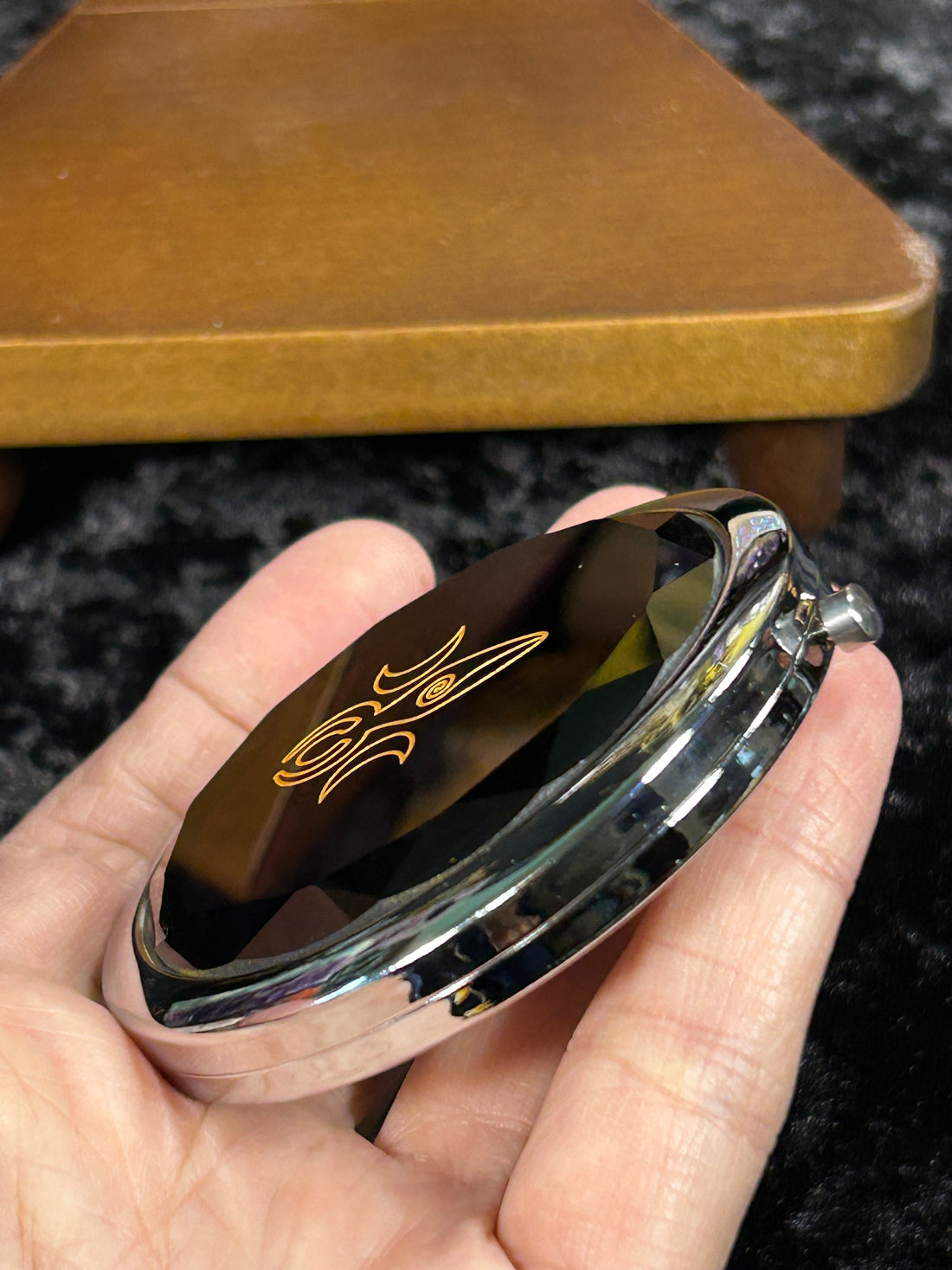 Divine Goddess Jewel Tone Compact Mirror, Purple