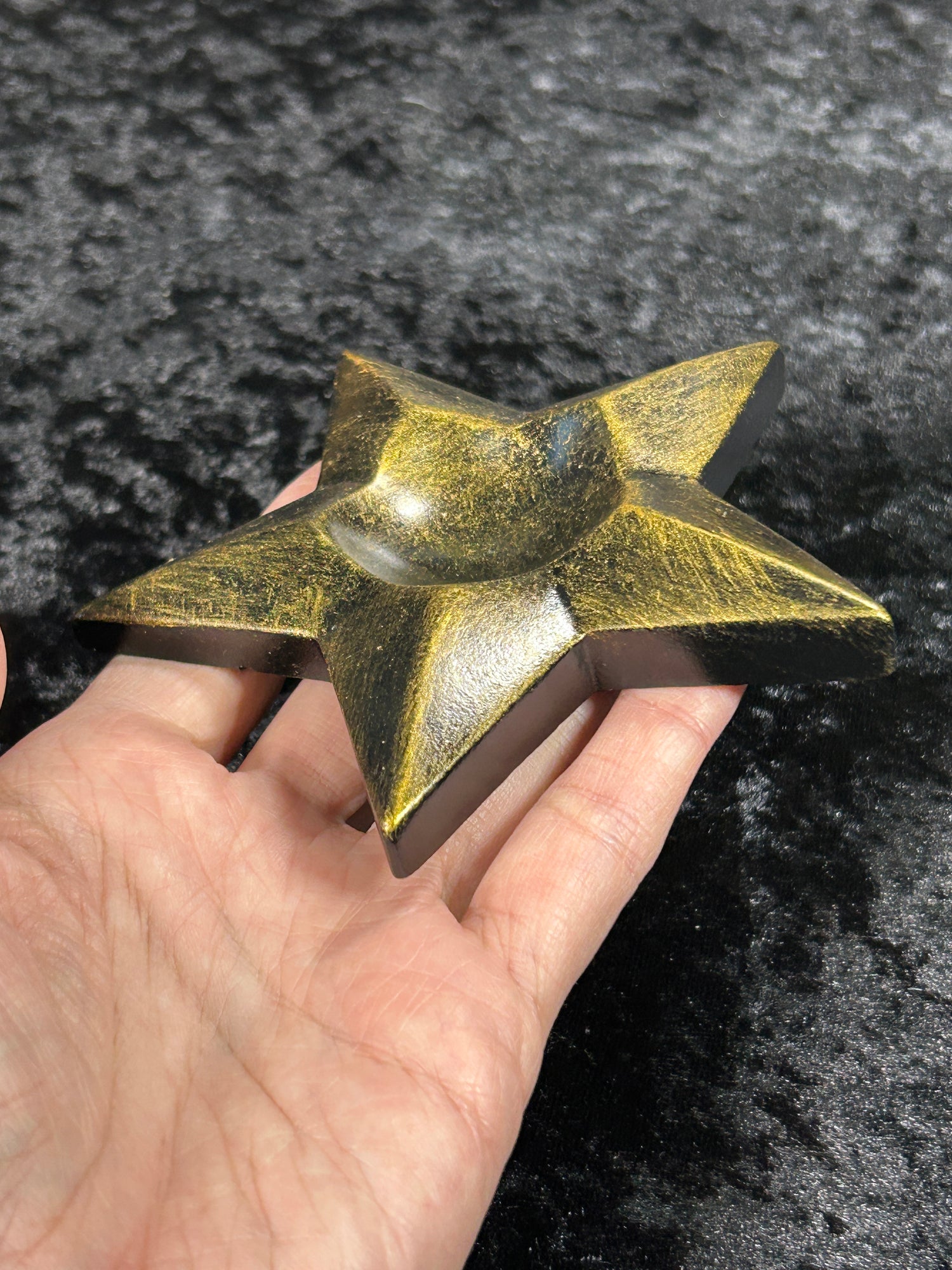 Antiqued Gold Star Crystal Sphere Stand