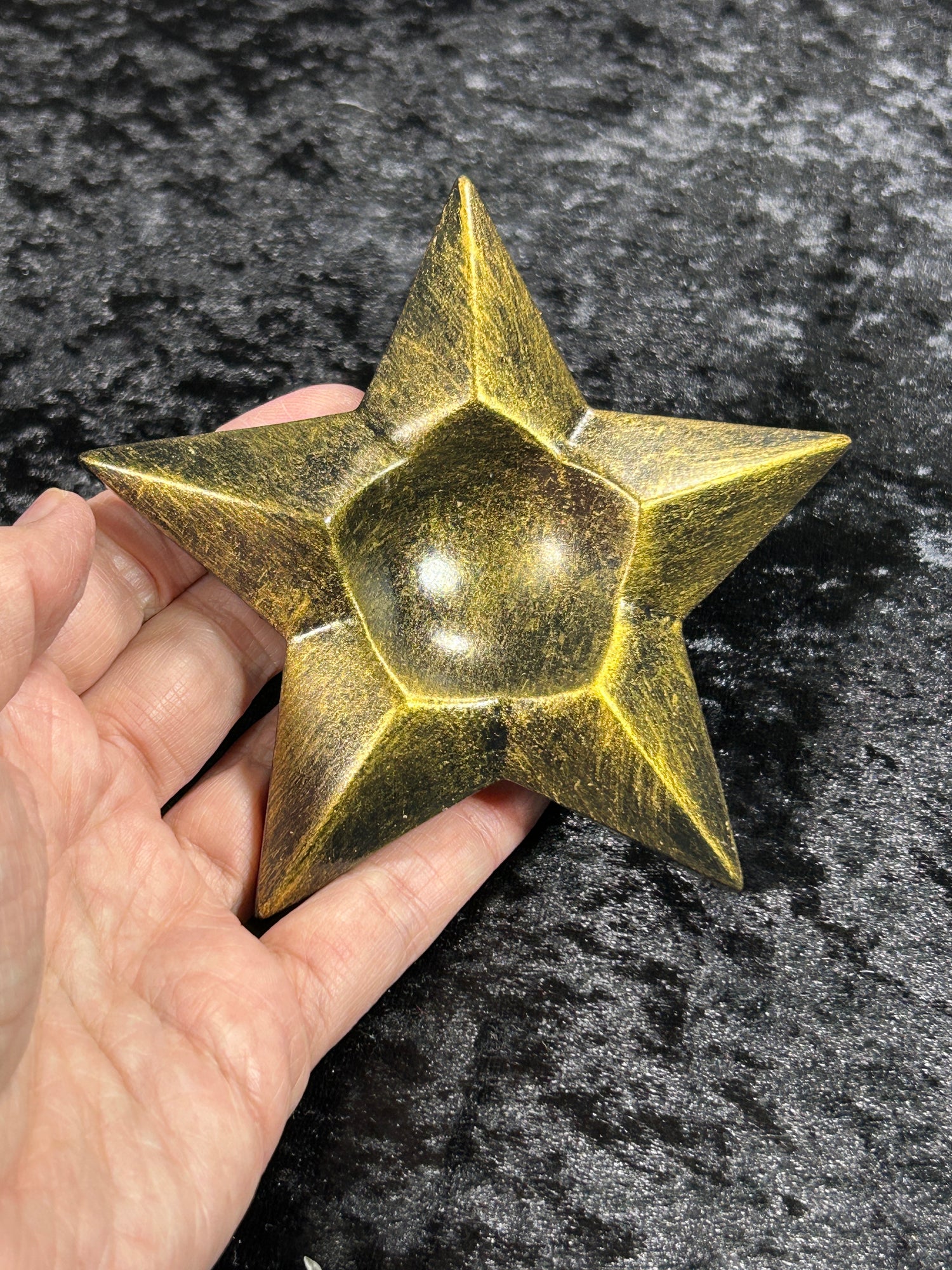 Antiqued Gold Star Crystal Sphere Stand