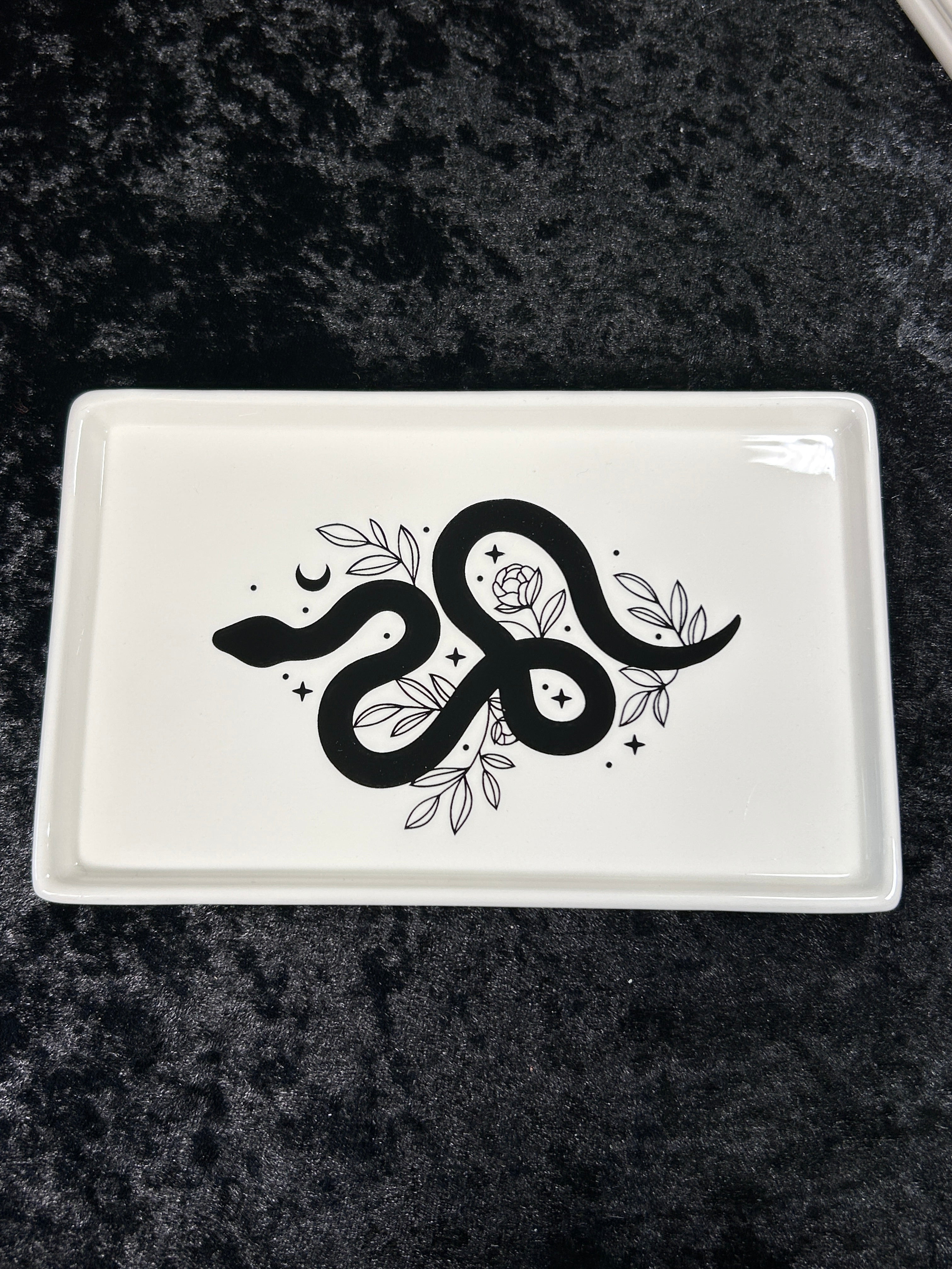 Snake Design Ceramic Alter, Herb, Burning or Trinket Small Tray