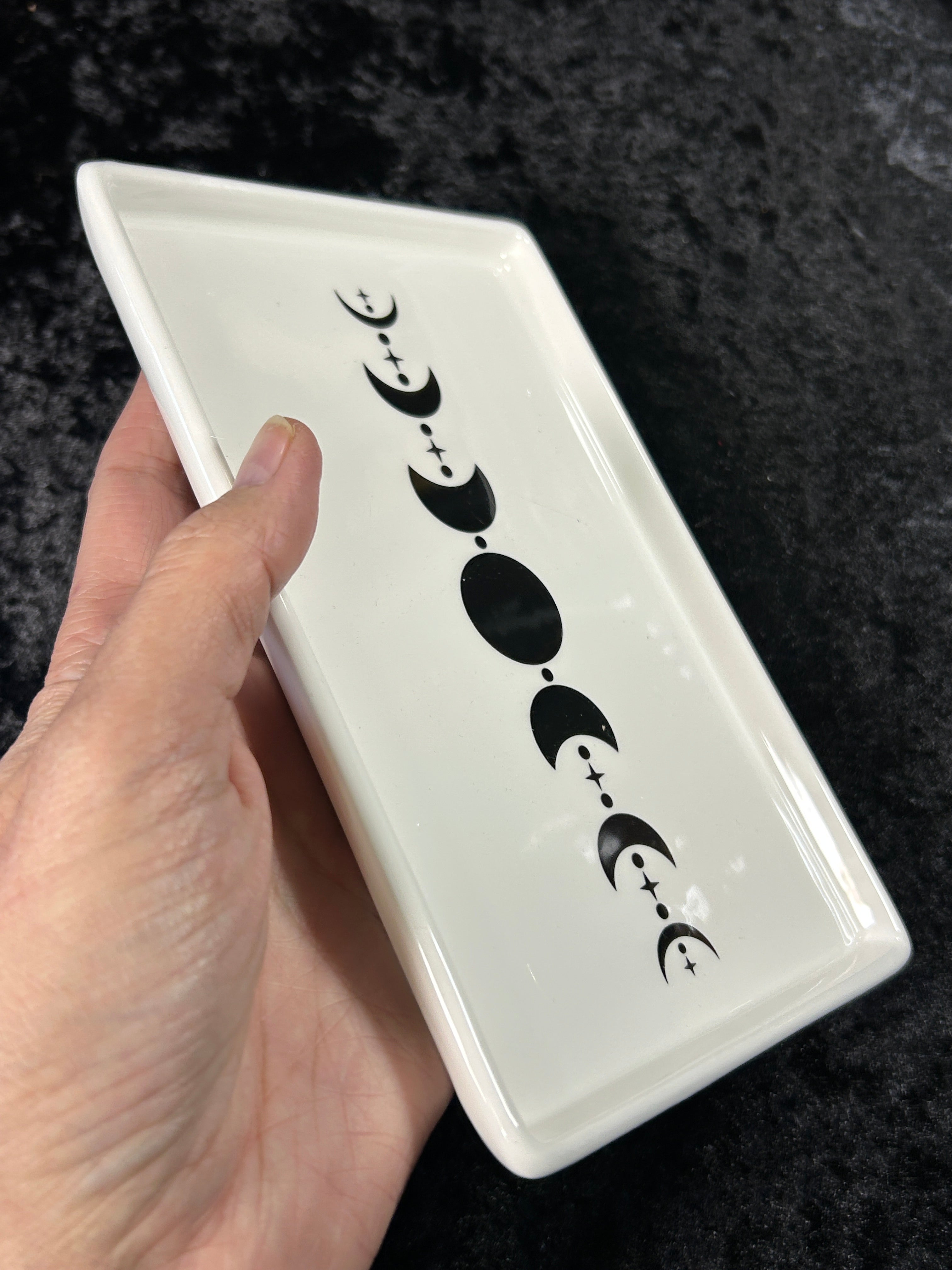 Moon Phase Ceramic Altar, Herb, Burning, Trinket small Tray