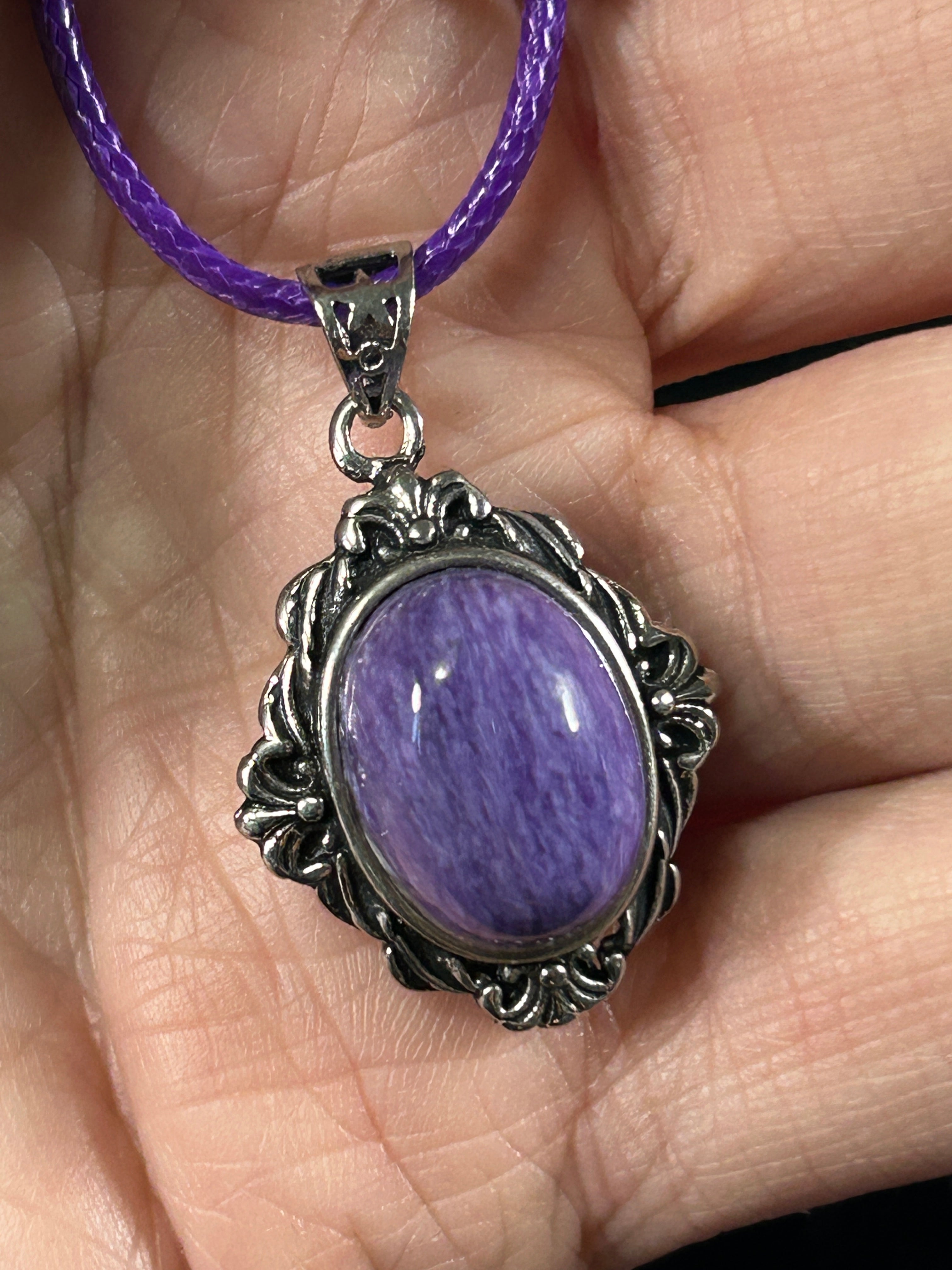 Stunning Charoite Cabochon Pendant