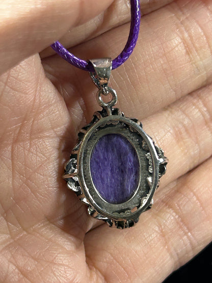 Stunning Charoite Cabochon Pendant