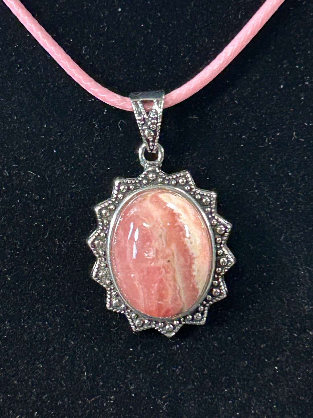 Gorgeous HQ Oval Rhodochrosite Pendant