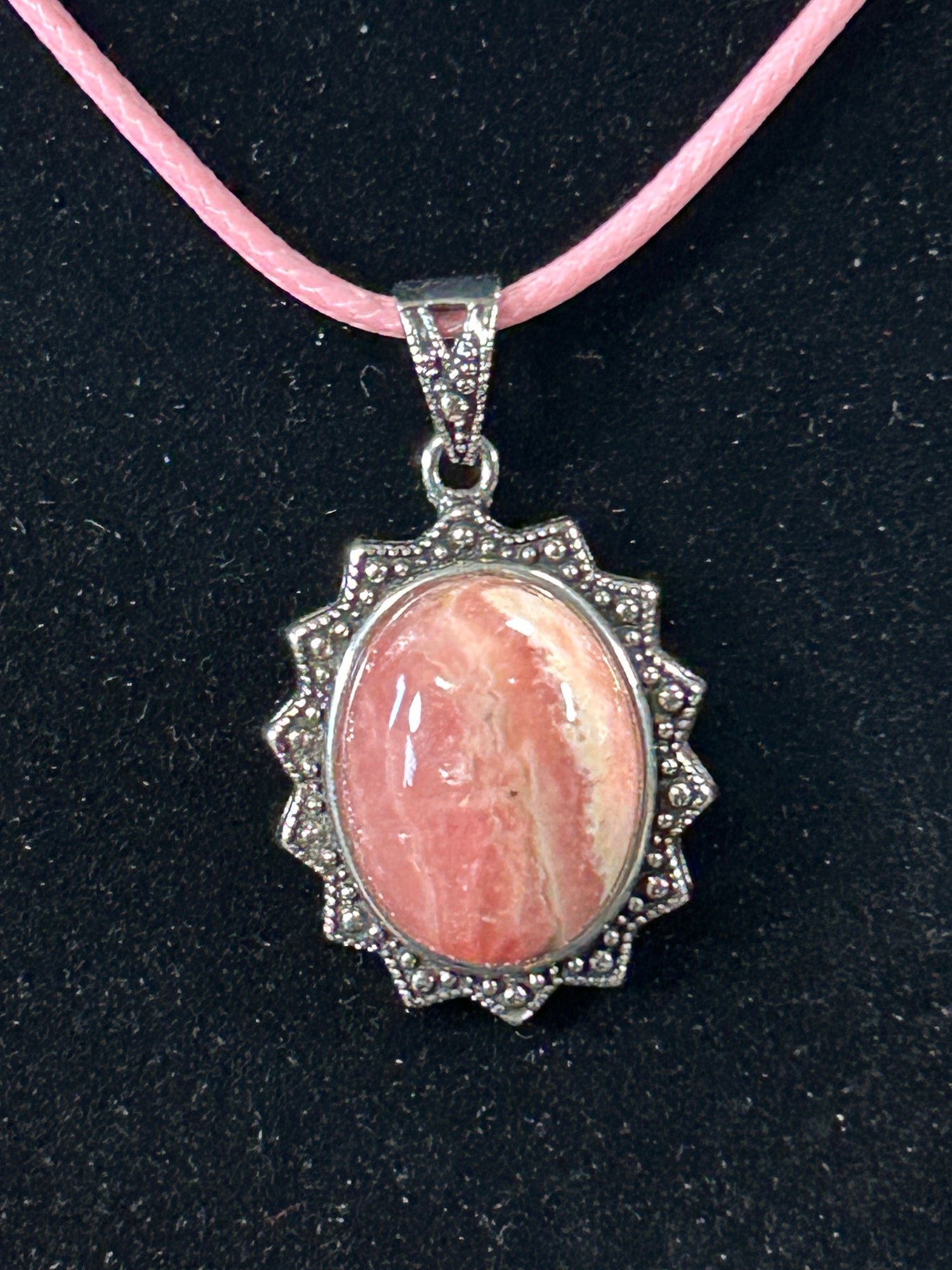 Gorgeous HQ Oval Rhodochrosite Pendant