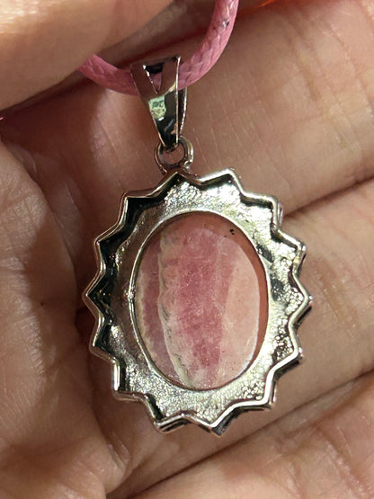 Gorgeous HQ Oval Rhodochrosite Pendant