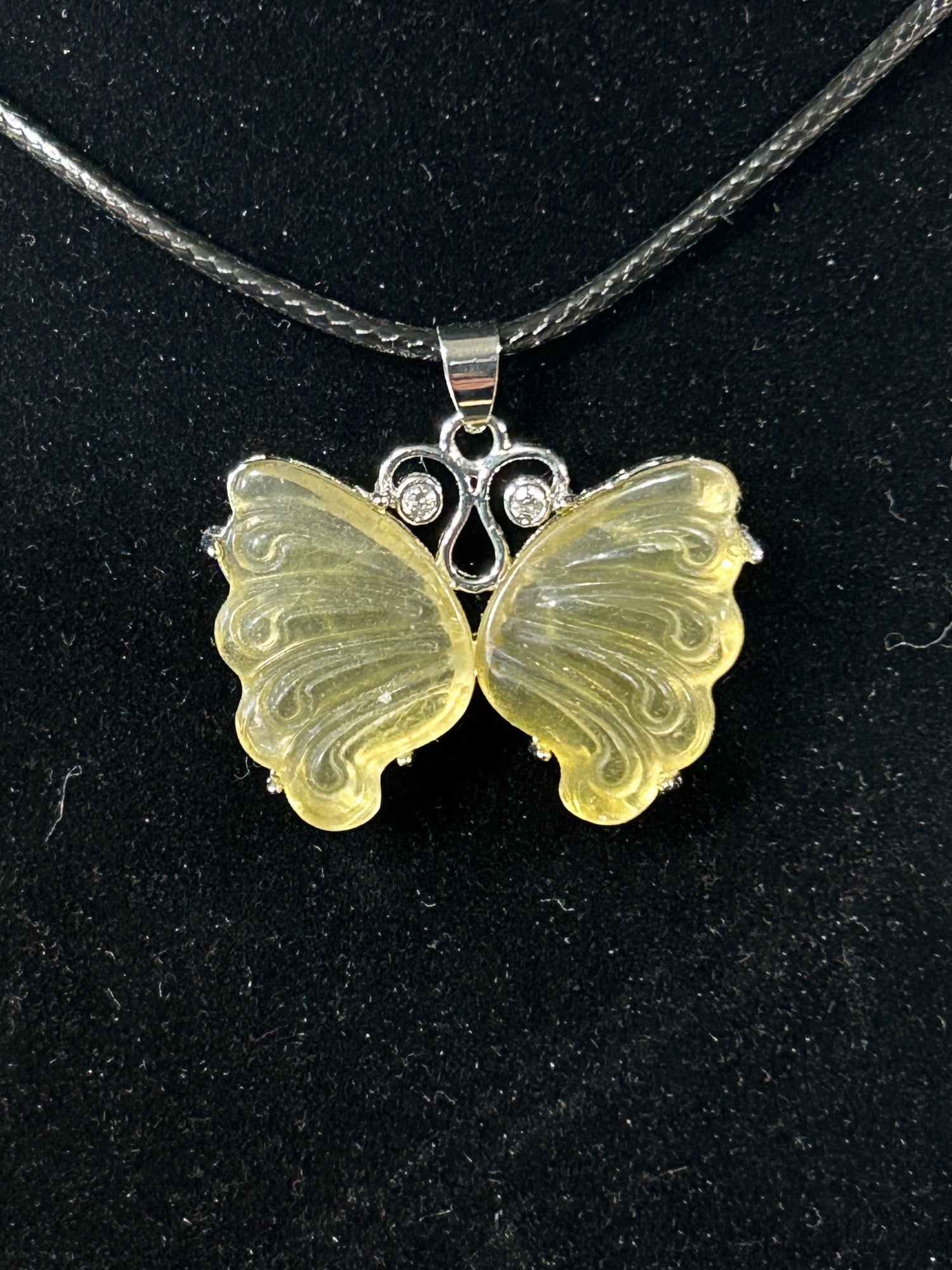 Beautiful HQ Yellow Fluorite Butterfly Pendant