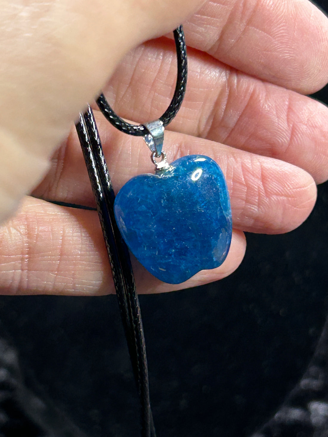 Gorgeous HQ Gemmy Blue Apatite Apple Pendant