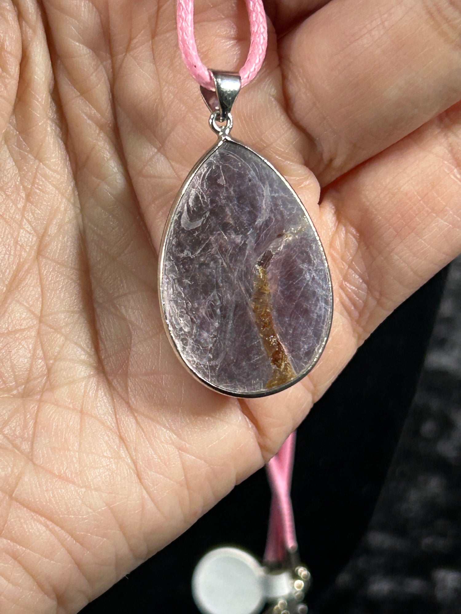 Gorgeous HQ Flashy Lepidolite Water Drop Pendant