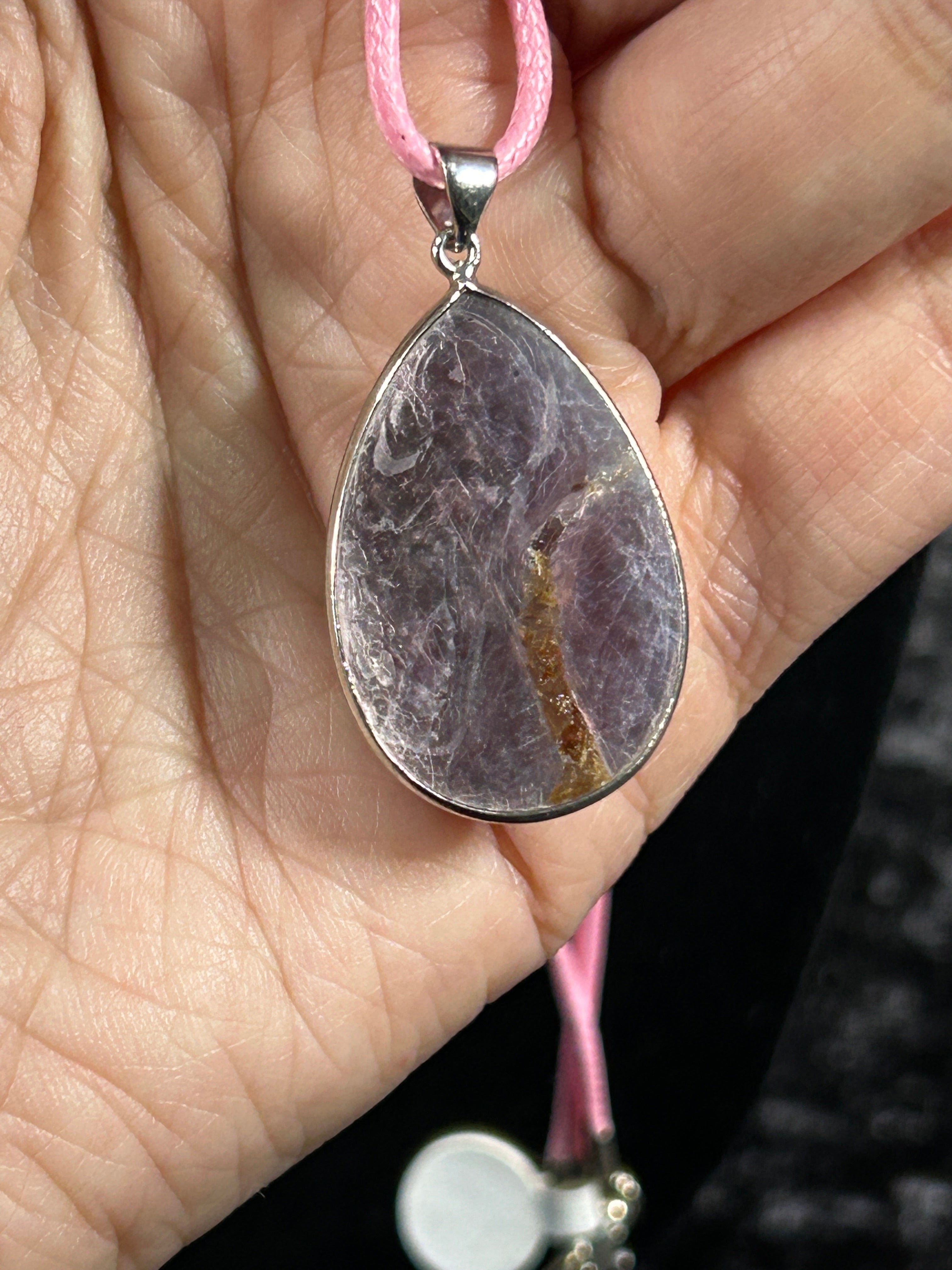 Gorgeous HQ Flashy Lepidolite Water Drop Pendant