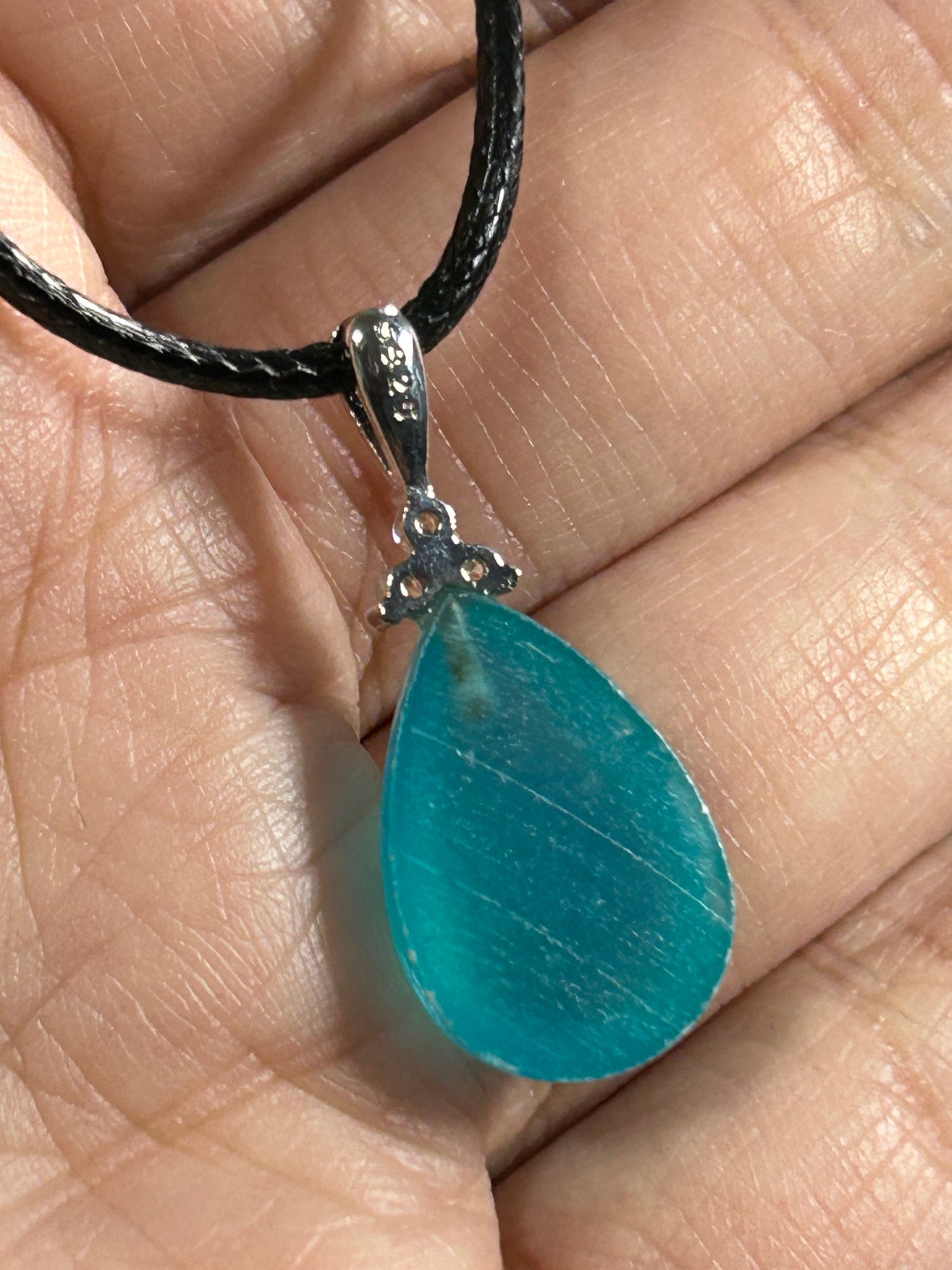 Gorgeous HQ Gemmy Amazonite Tear Drop Pendant