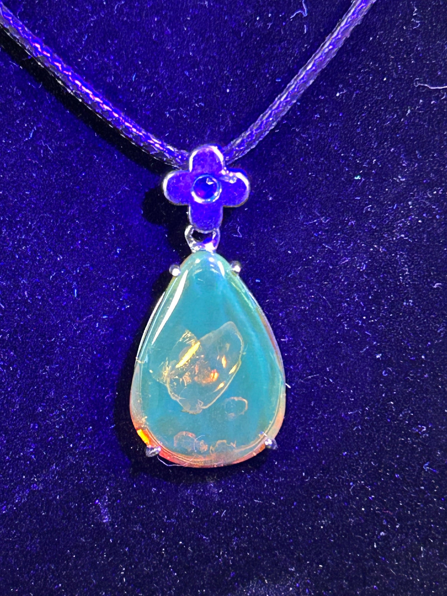 Large Genuine Amber Tear Drop Pendant