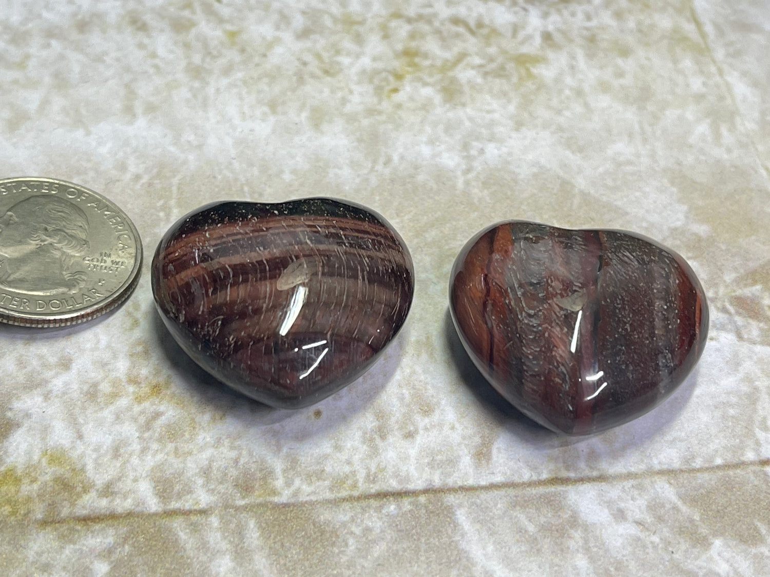 Red Tiger Eye Heart Carving