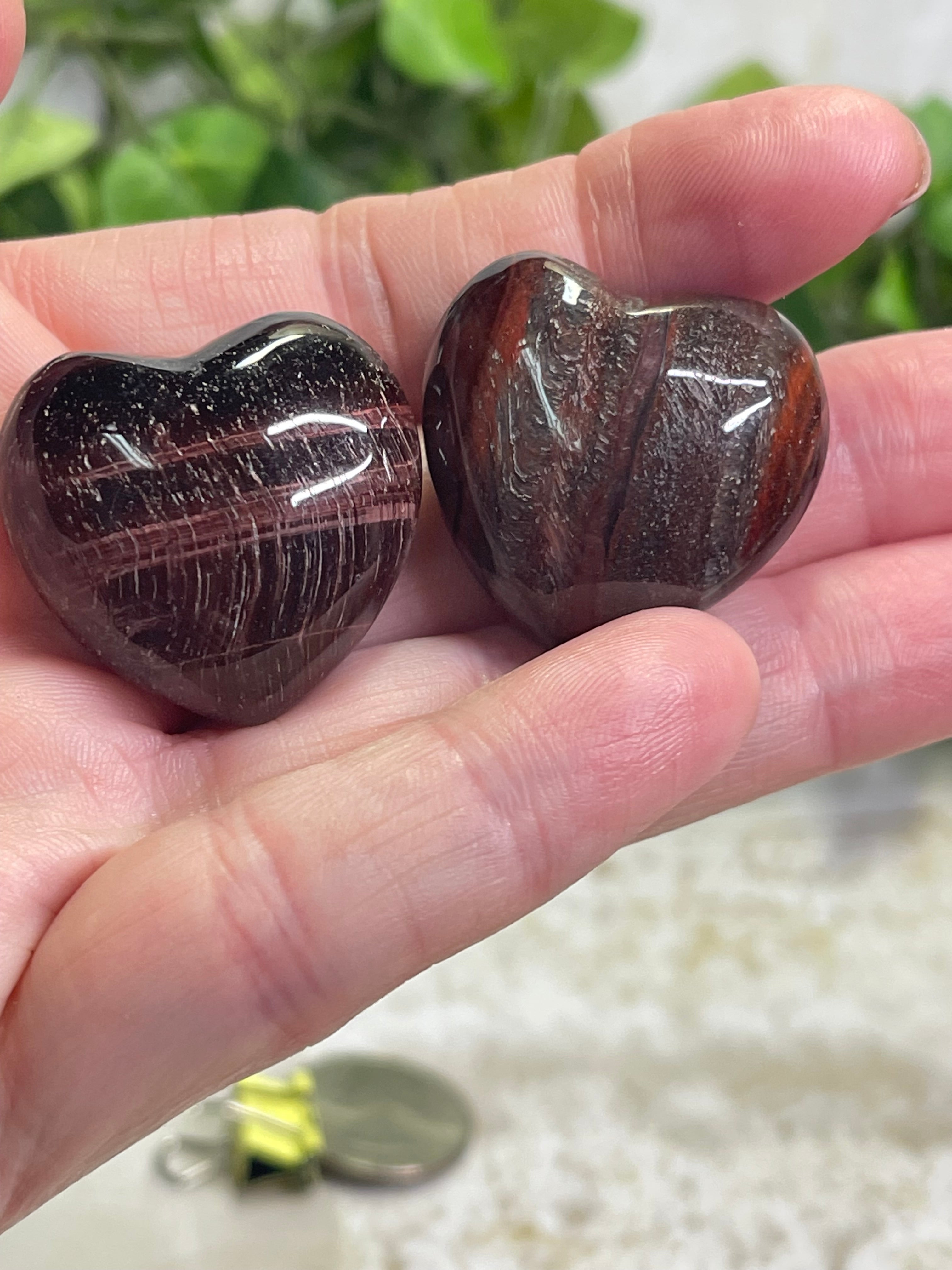 Red Tiger Eye Heart Carving