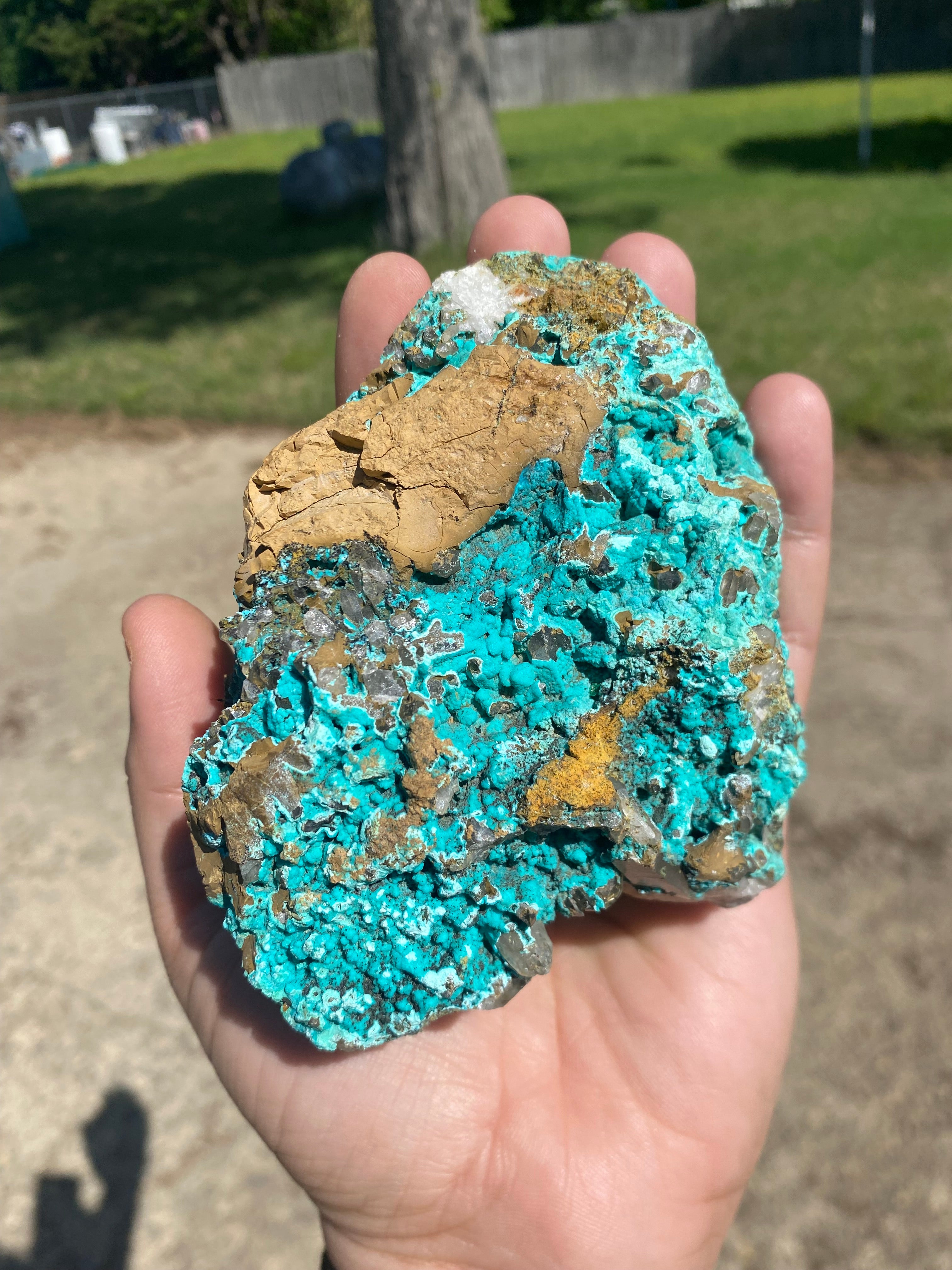 Chrysocolla on Quartz