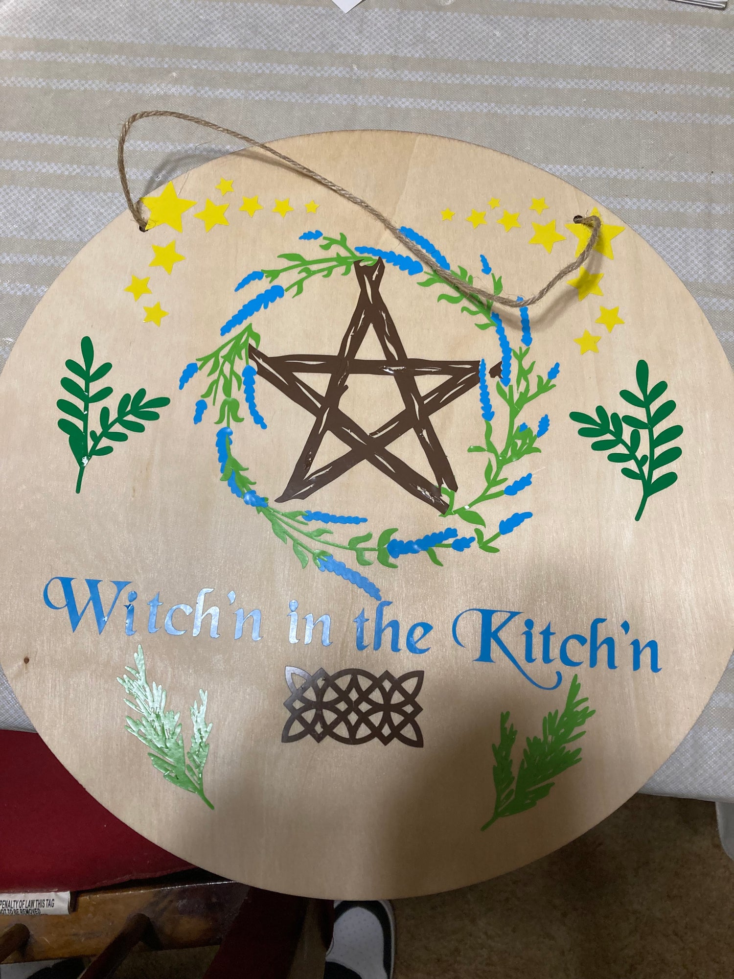 Handcrafted Kitchen Witch Sign