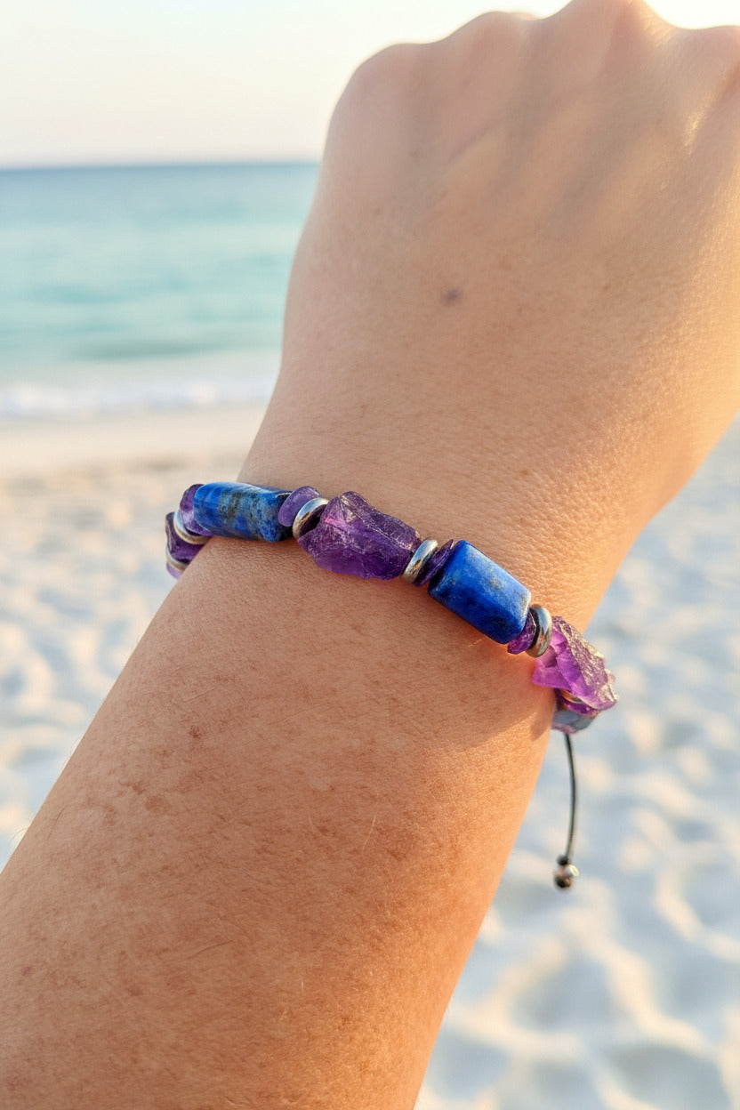 Andromeda: Lapis Lazuli and Amethyst