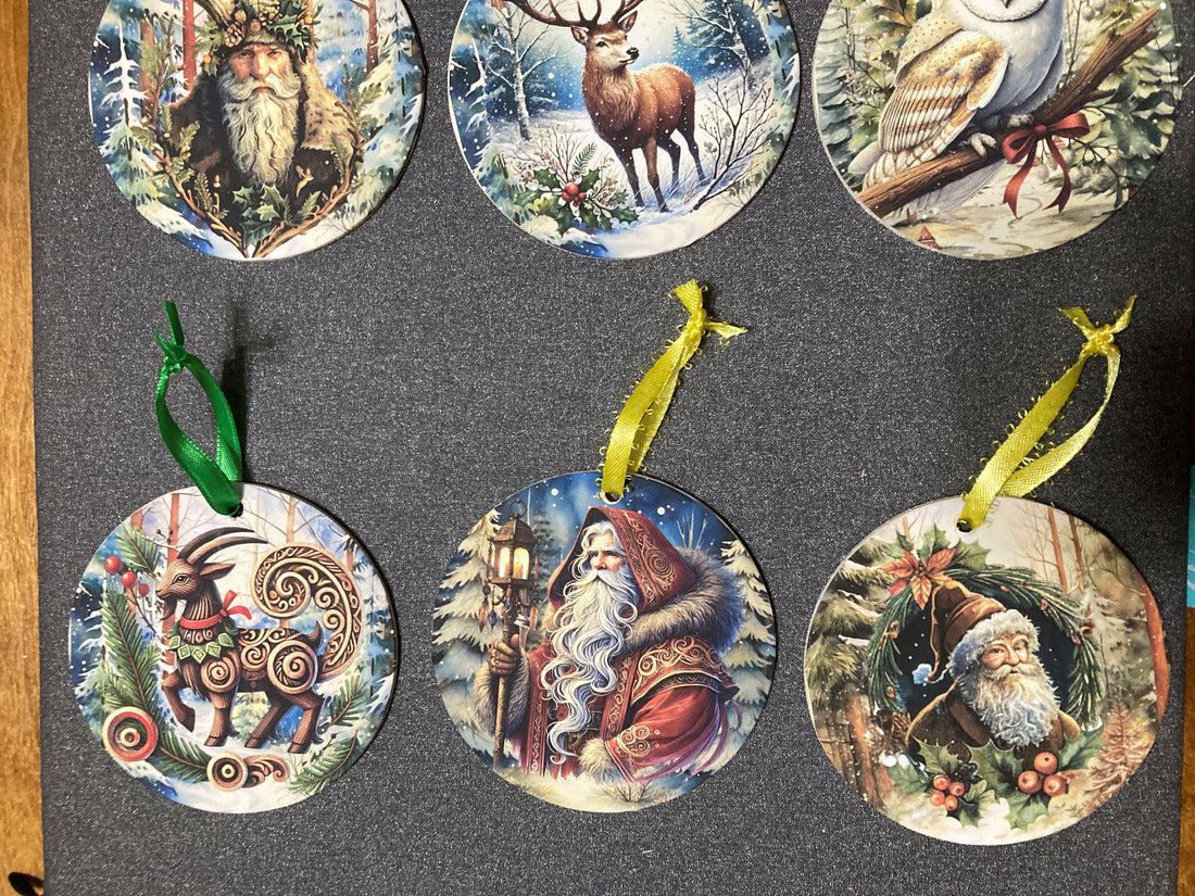 Handcrafted Yule Ornaments 6 Pc Set