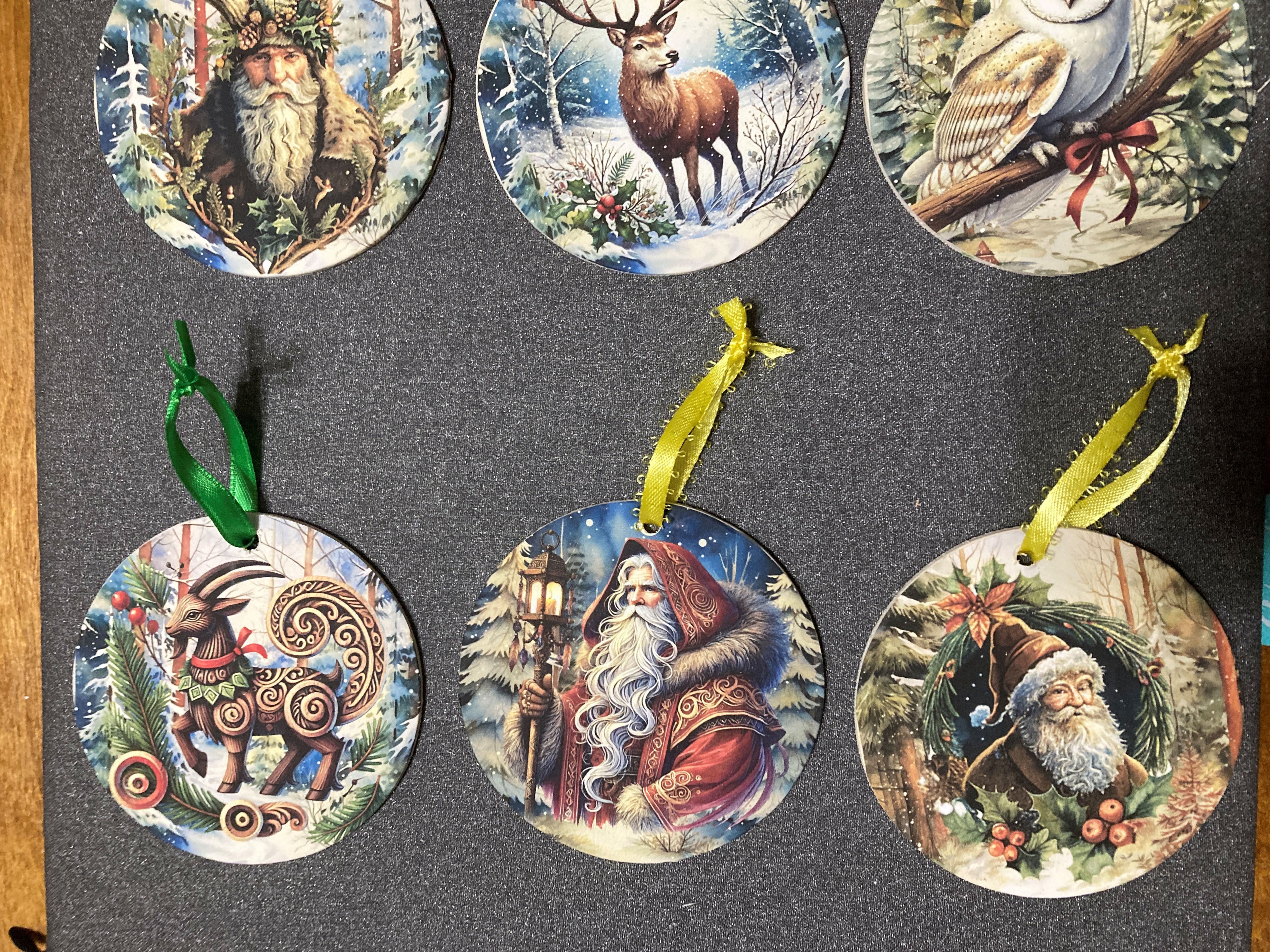Handcrafted Yule Ornaments 6 Pc Set