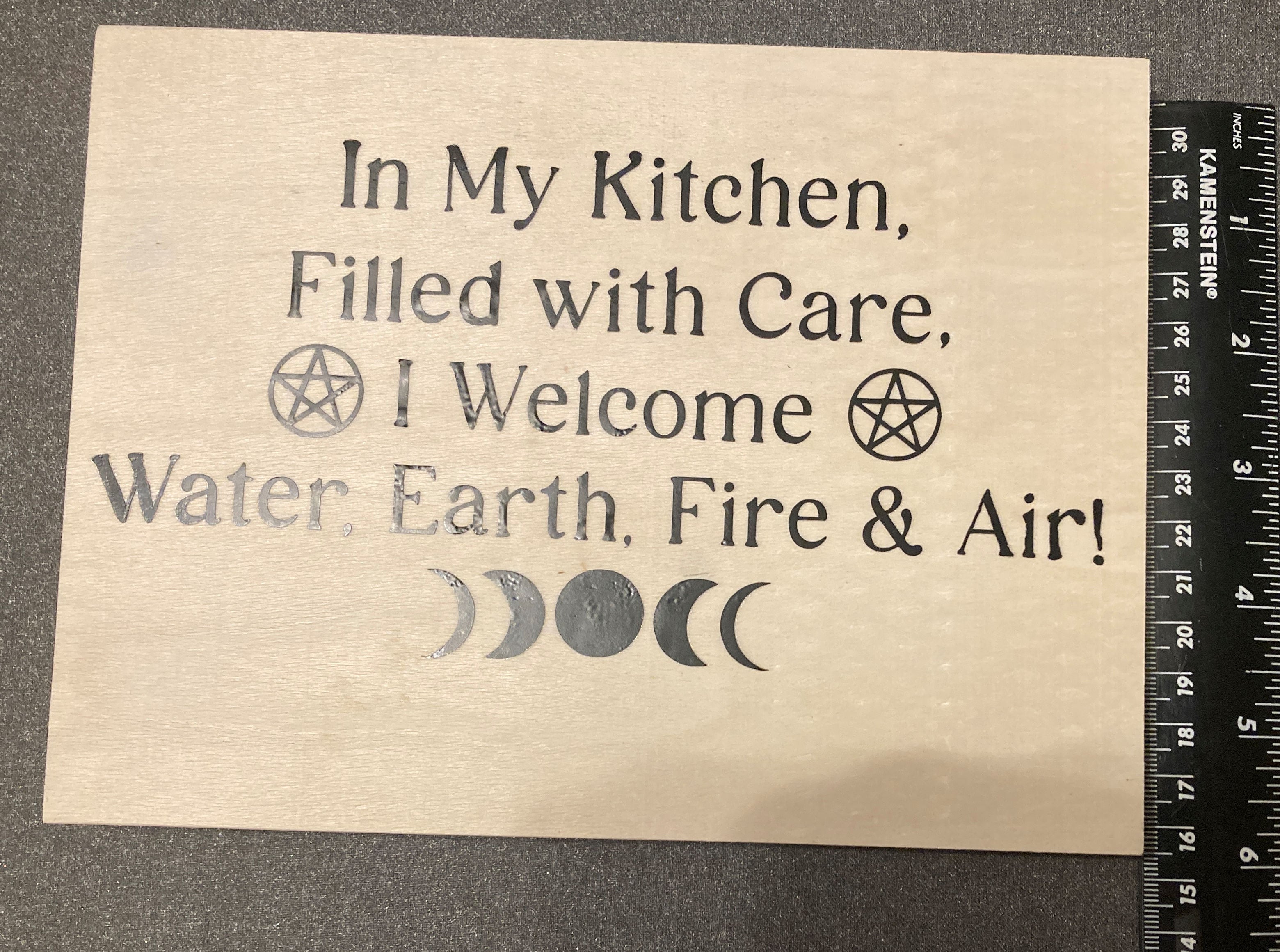 Elemental Kitchen Sign
