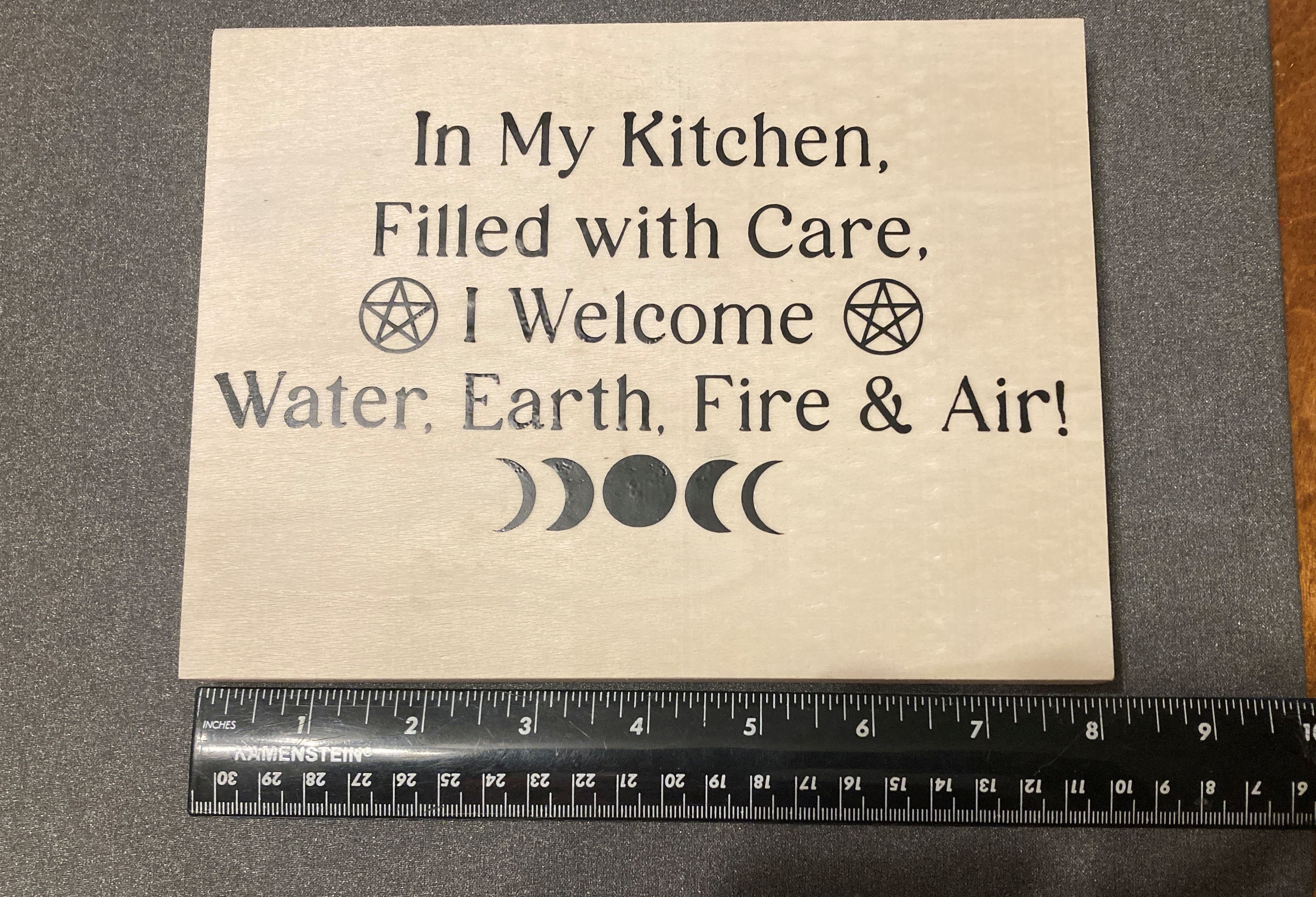 Elemental Kitchen Sign