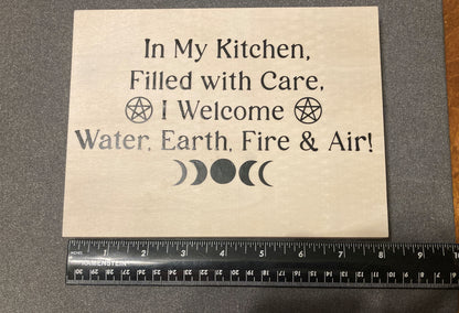Elemental Kitchen Sign