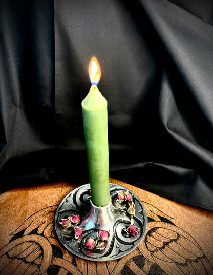 5” Beeswax Taper Candle Set- green