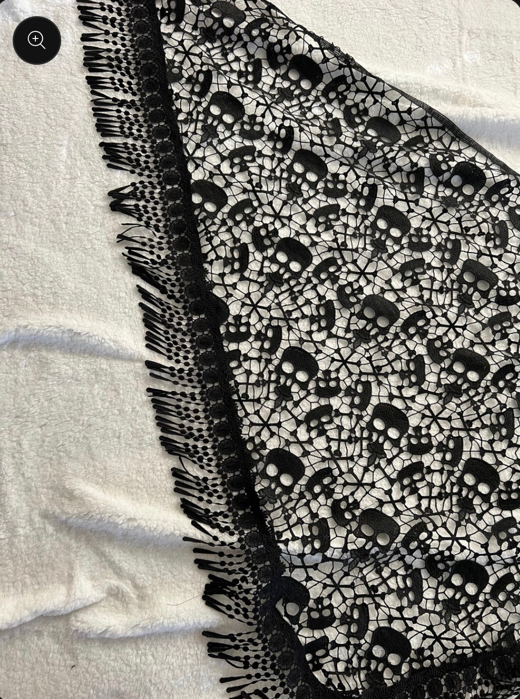 Black or White Handmade Skull Shawl