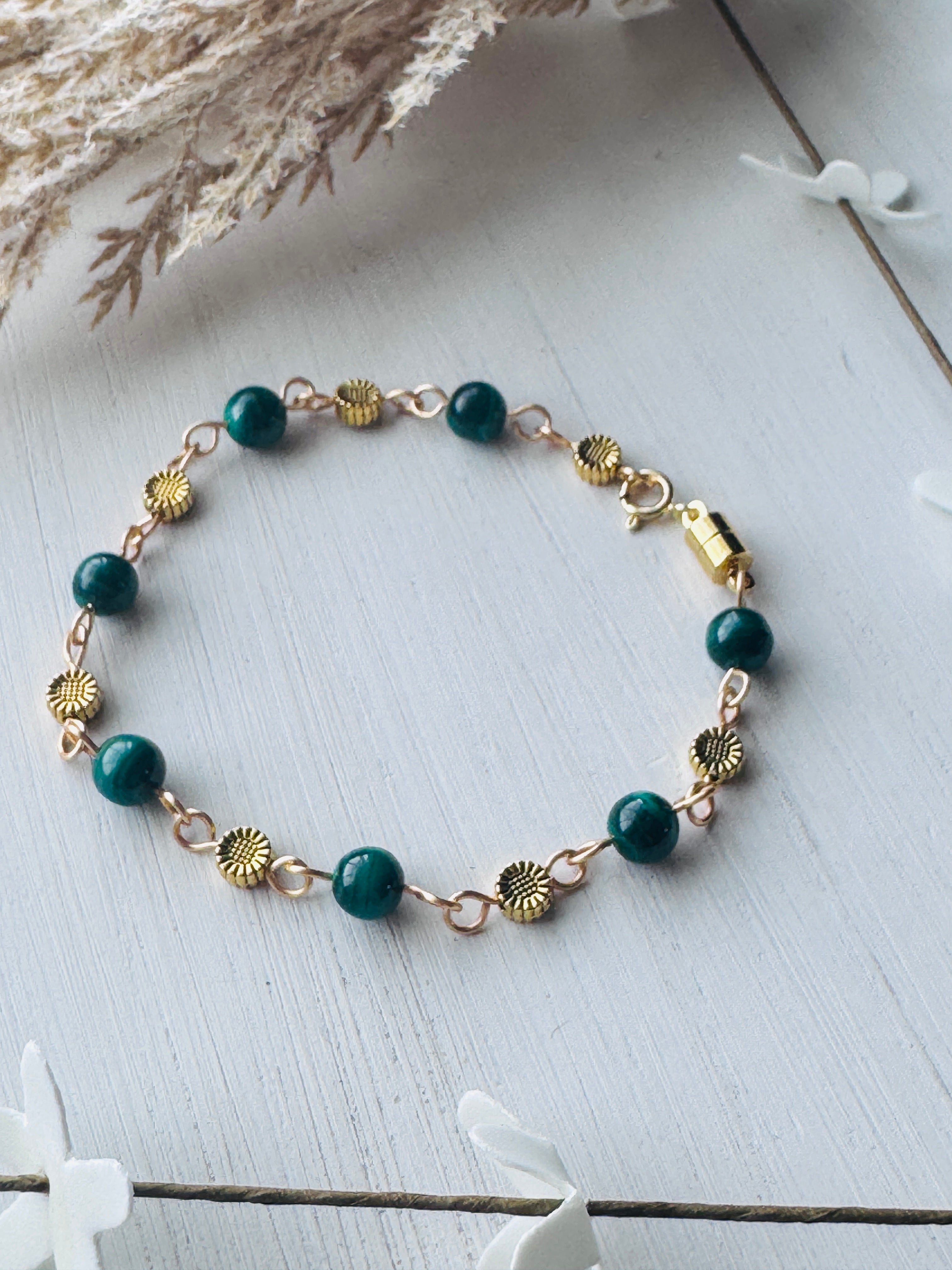 Malachite Gold Bracelet