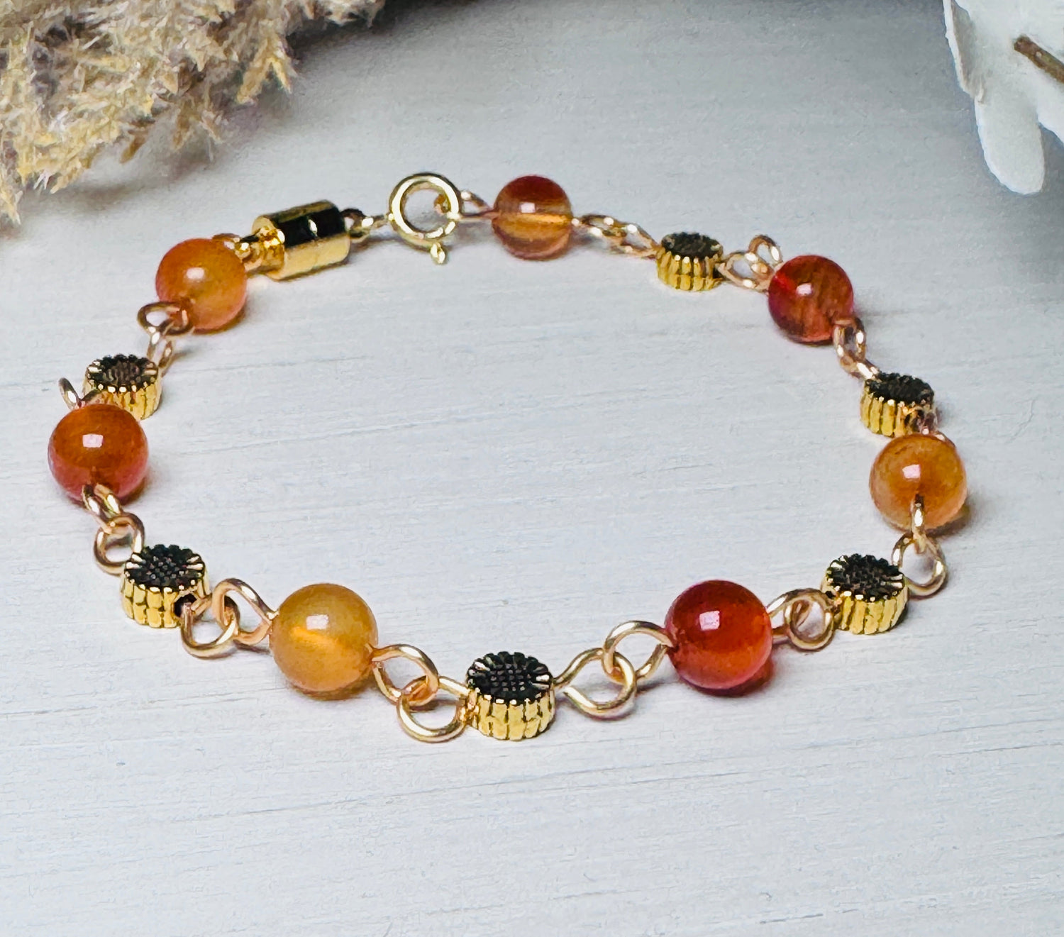 Red Agate Gemstone Bracelet