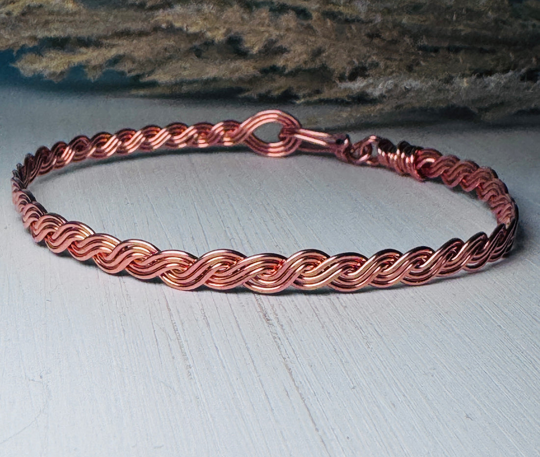 Handmade Copper Wave Bracelet