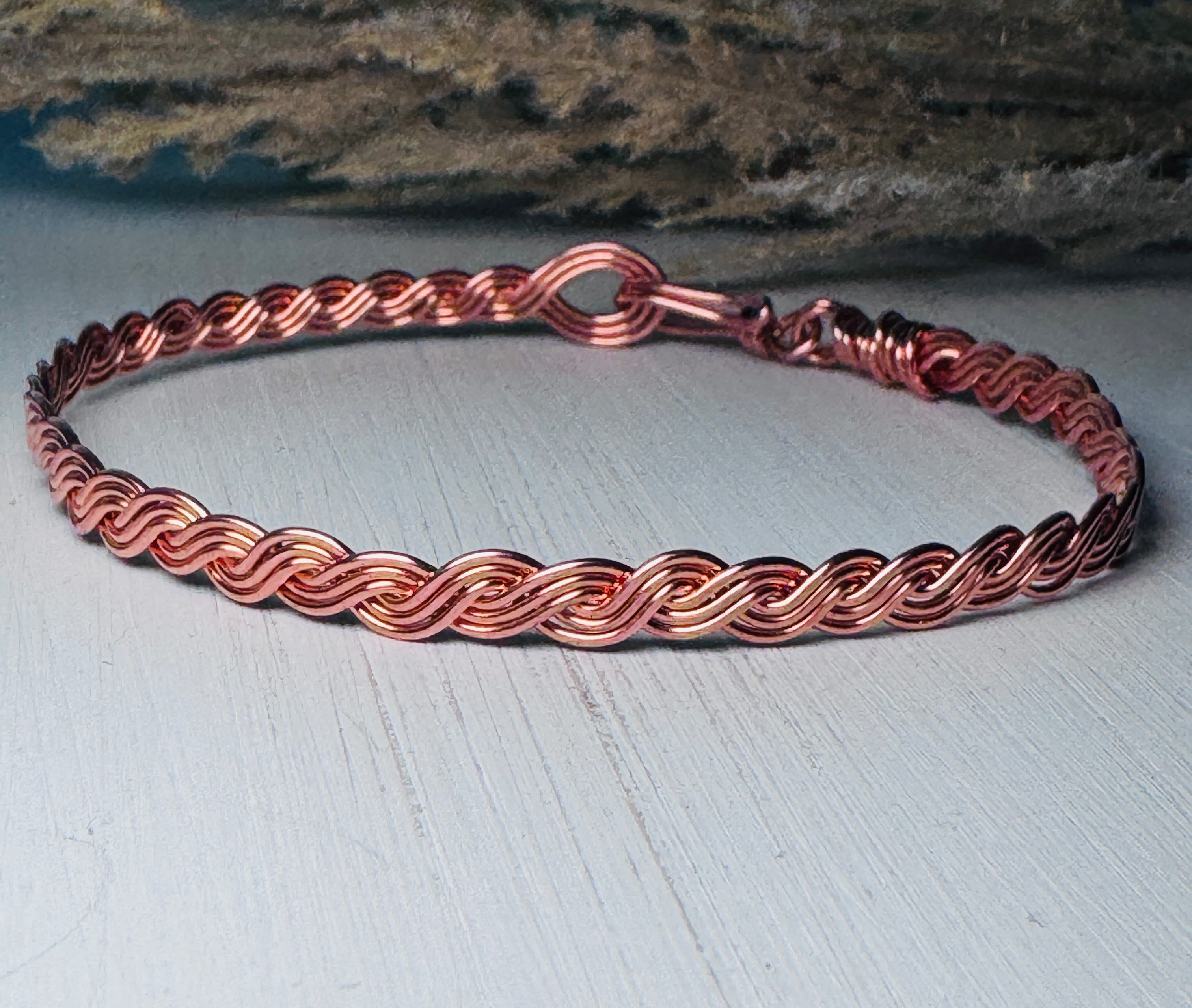 Handmade Copper Wave Bracelet