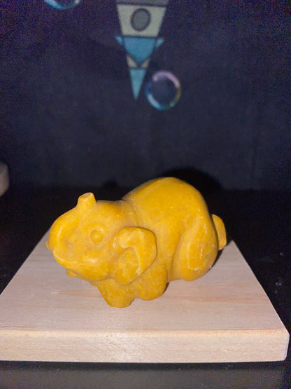 Yellow Jasper Elephant Carving