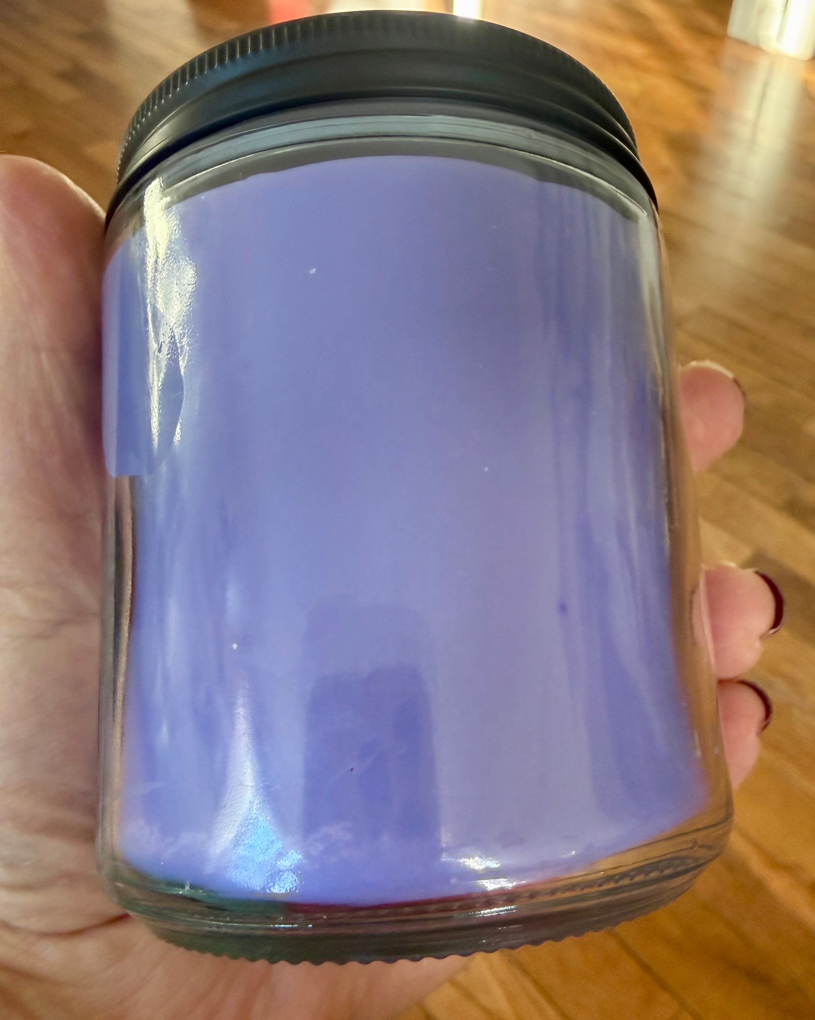 Calming Ritual Soy Candle with Lavender Sage Fragrance, Dried Herbs, and Amethyst Crystals