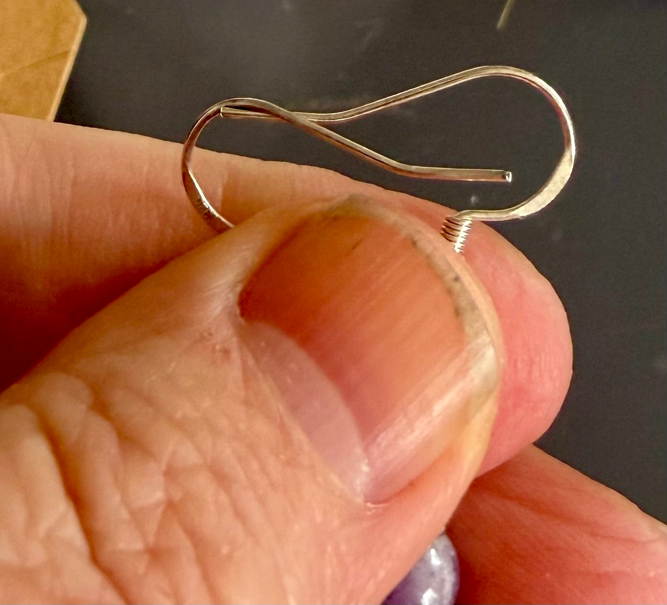 The Moon Tarot Card Charm Earrings with Amethyst Gemstones.