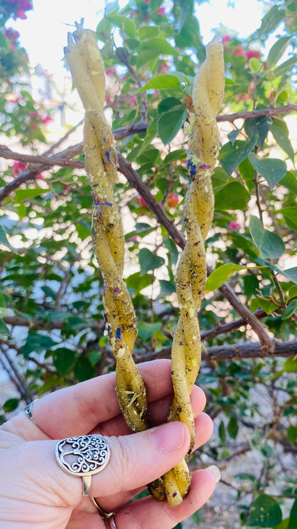 Eostre Ostara spring twisted beeswax ritual candle